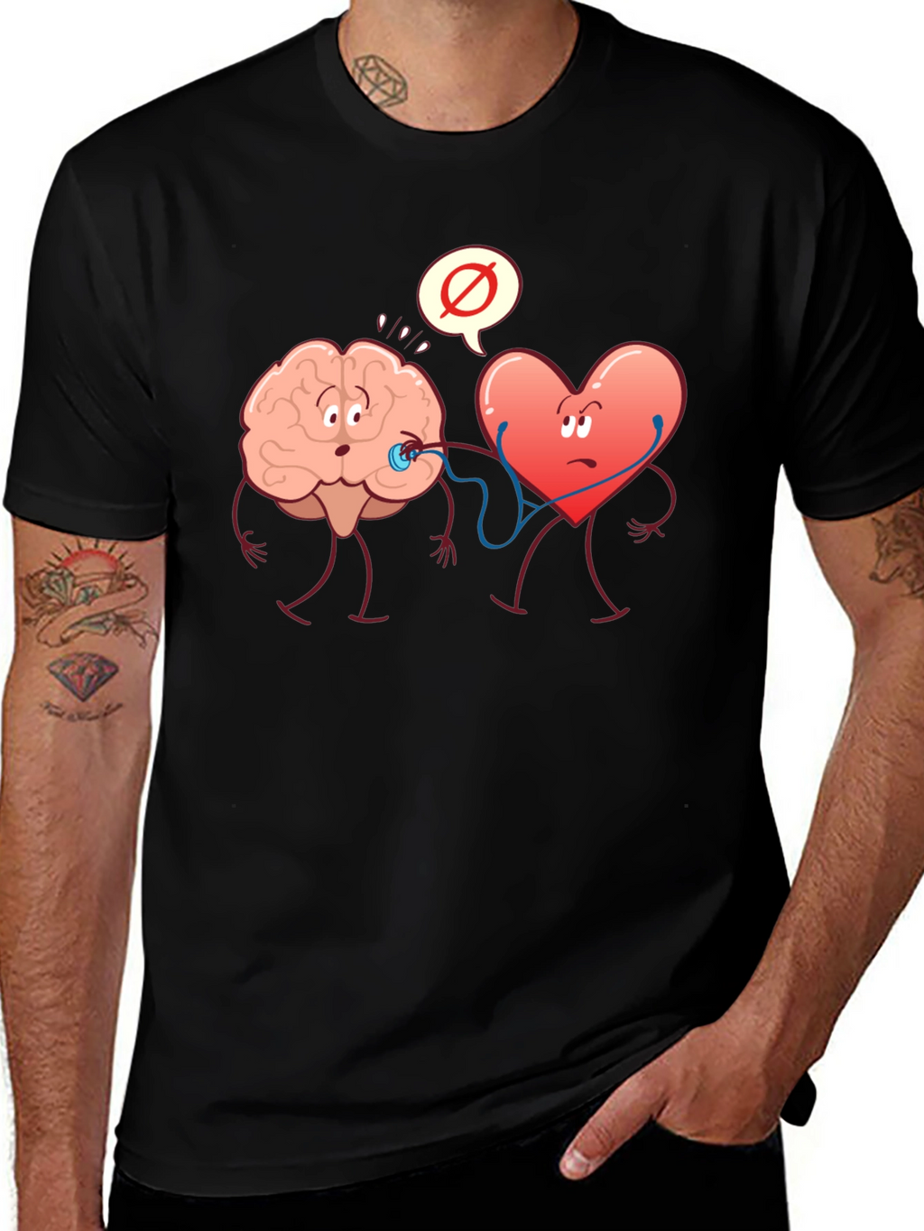 Brain vs. Heart Graphic T-Shirt
