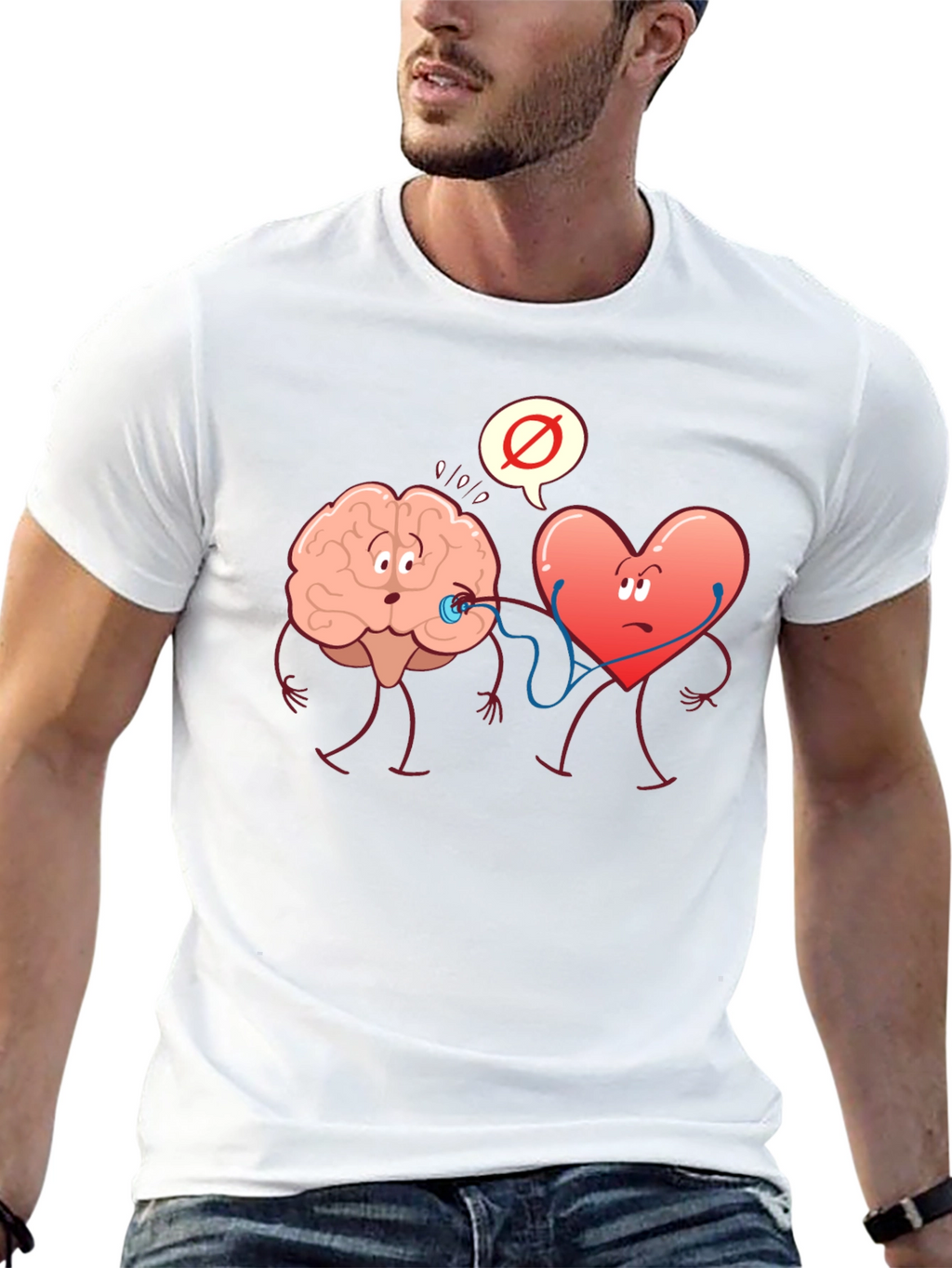 Brain vs. Heart Graphic T-Shirt