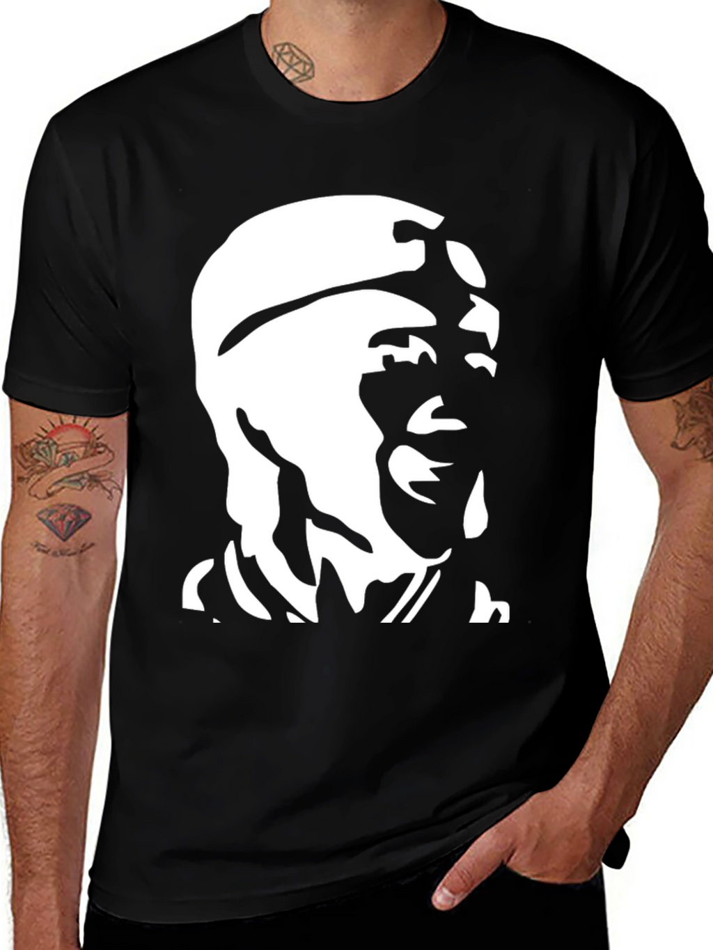 Bold Graphic Print Crew Neck T-Shirt