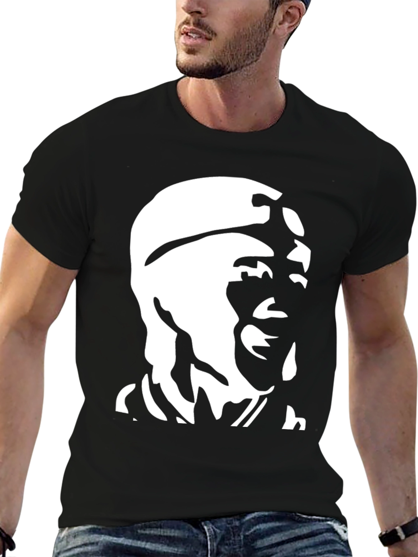 Bold Graphic Print Crew Neck T-Shirt