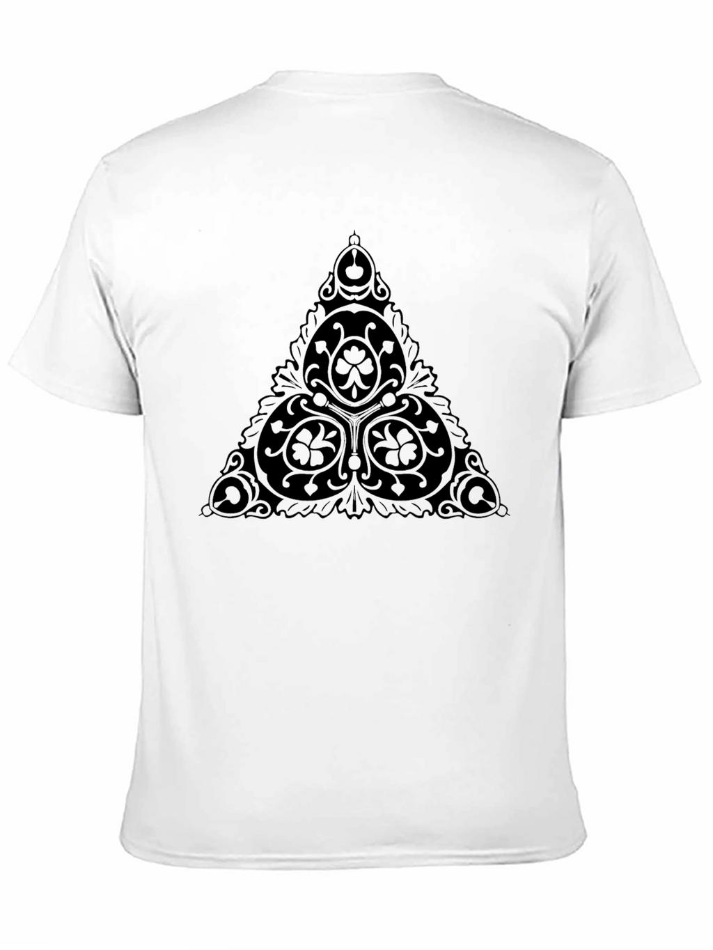 Black T-Shirt with Triangle Clover Graphic