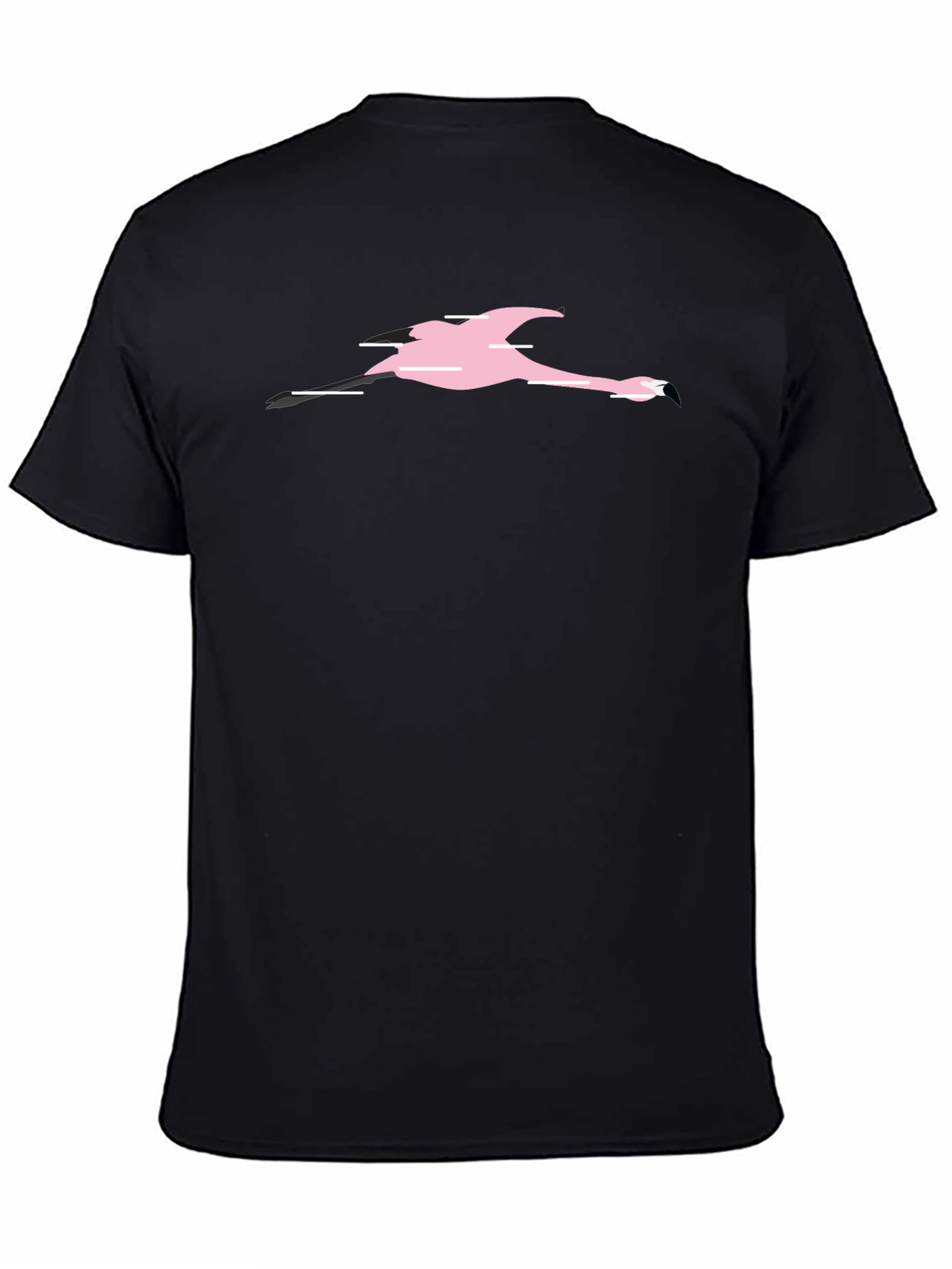 Black T-Shirt with Pink Flamingo Graphic