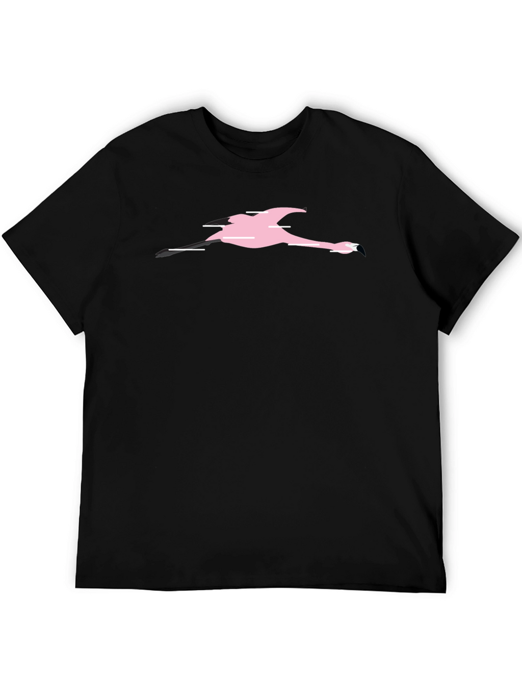Black T-Shirt with Pink Flamingo Graphic