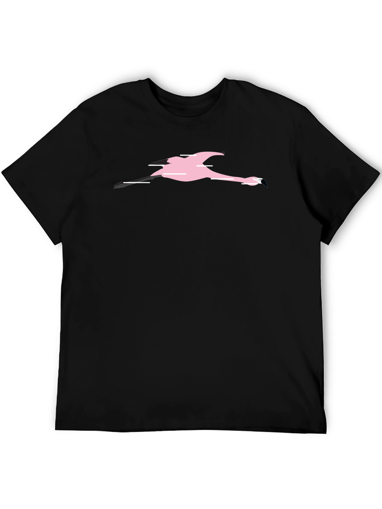 Black T-Shirt with Pink Flamingo Graphic