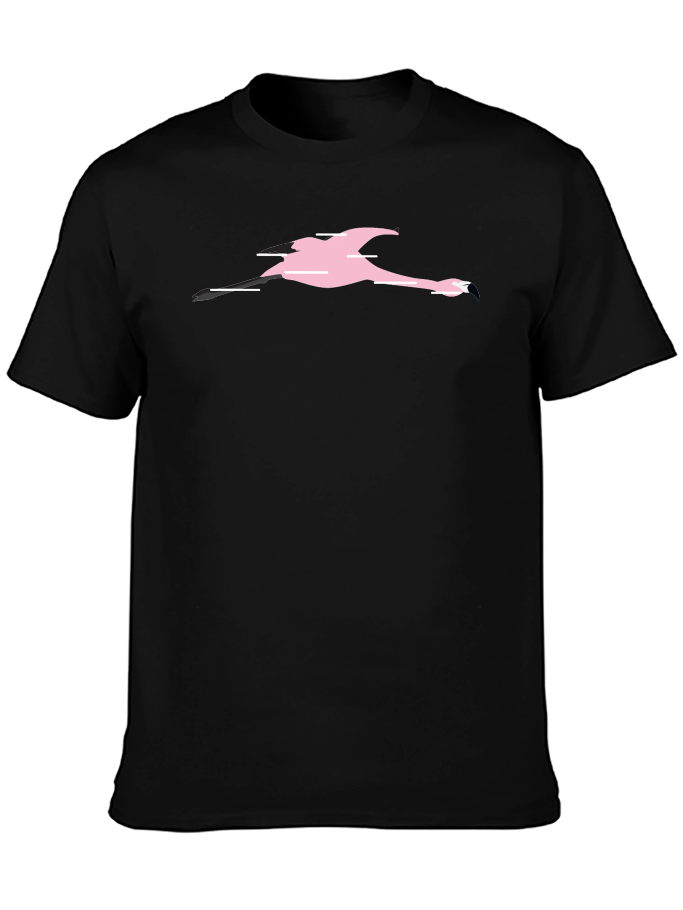 Black T-Shirt with Pink Flamingo Graphic