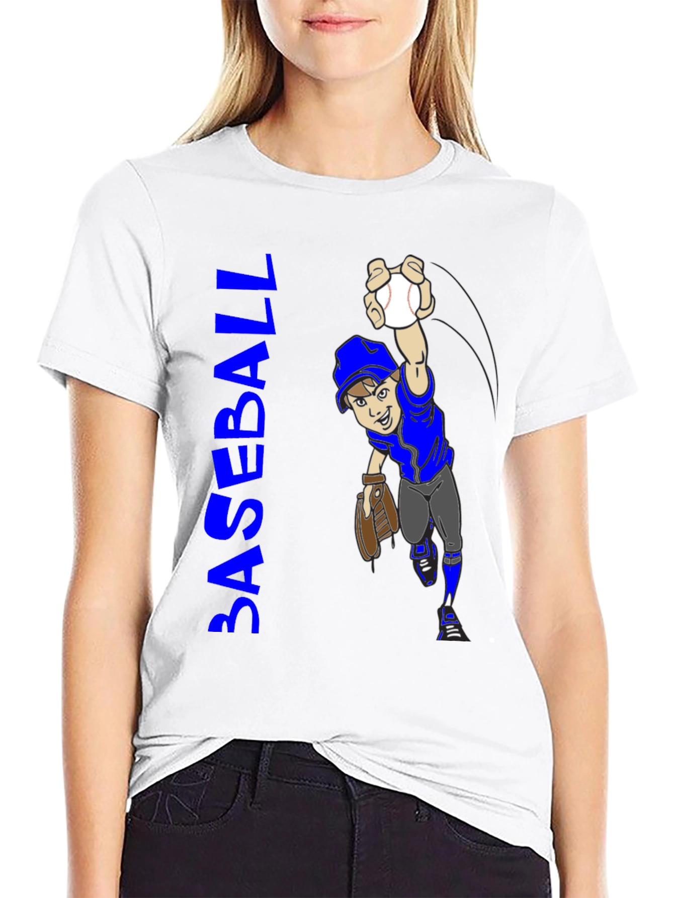 Baseball Cartoon Graphic T-Shirt