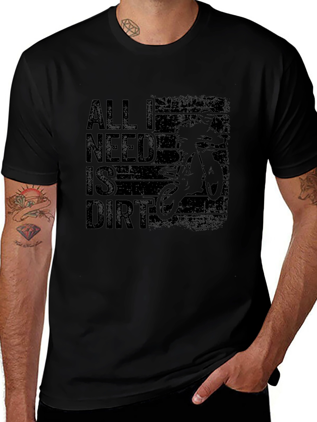 All I Need Is Dirt Mens Black T-Shirt