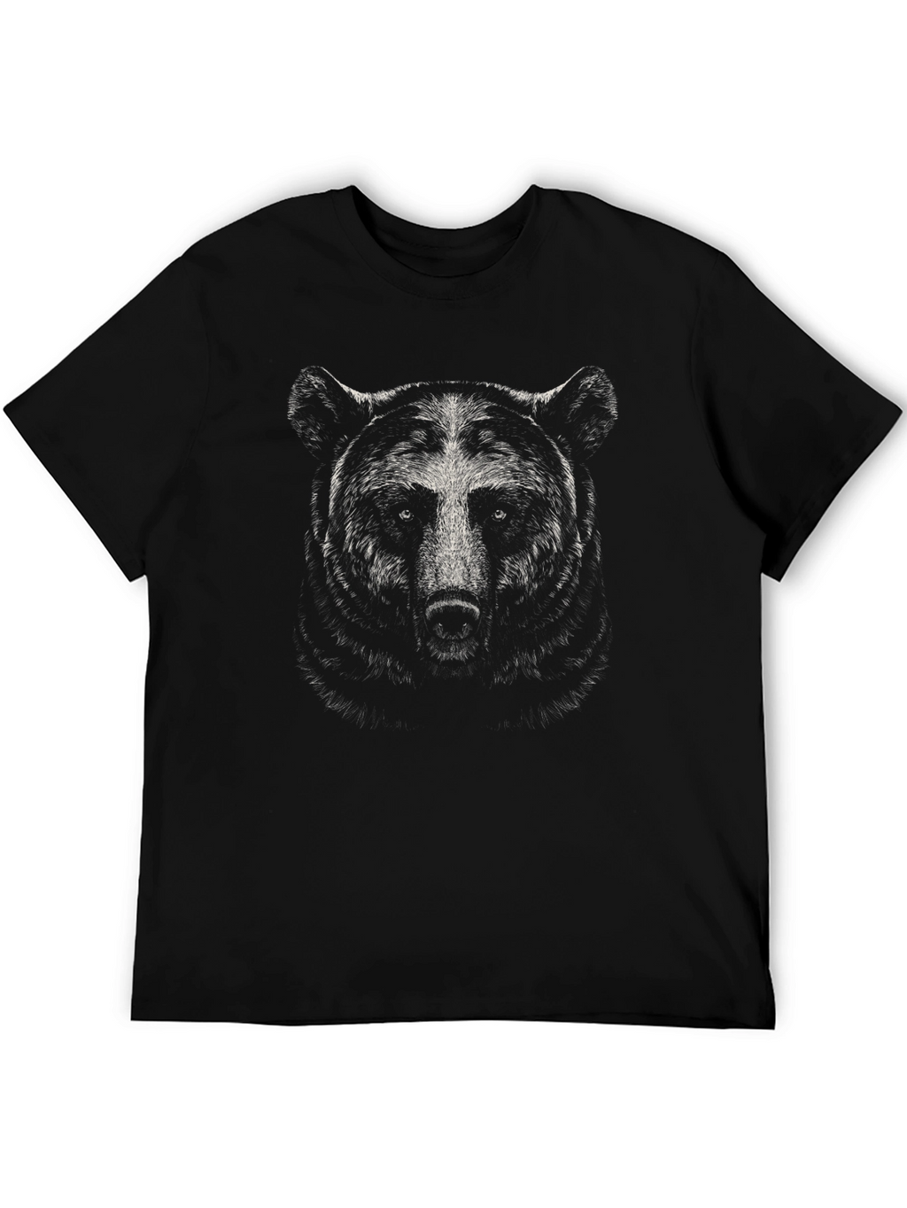 Bear Face Graphic Print T-Shirt