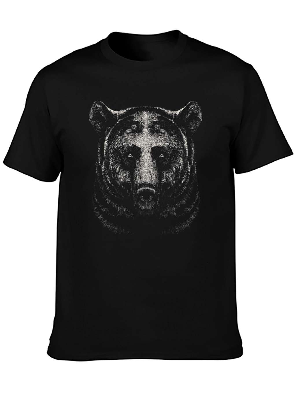Bear Face Graphic Print T-Shirt