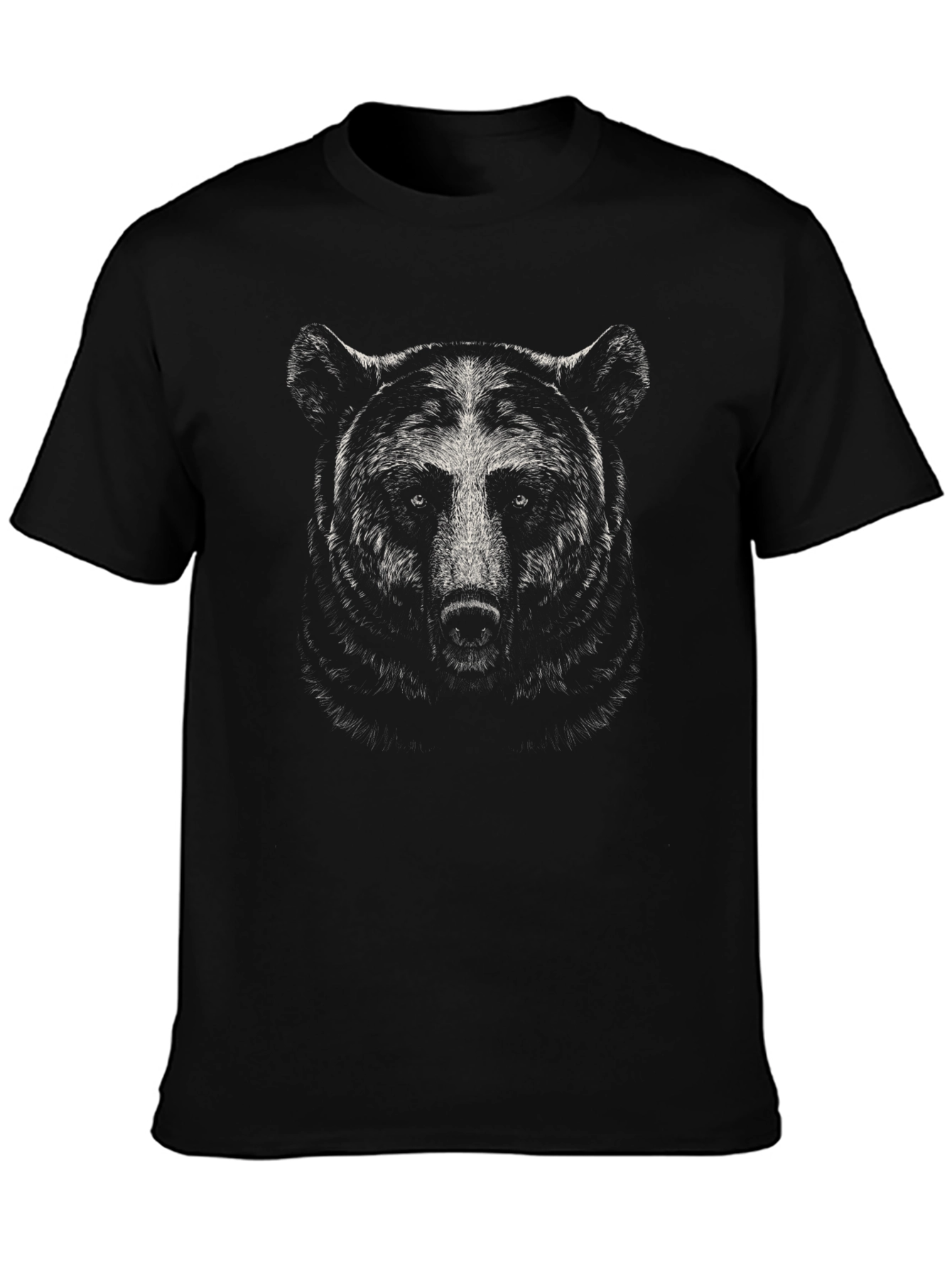 Bear Face Graphic Print T-Shirt