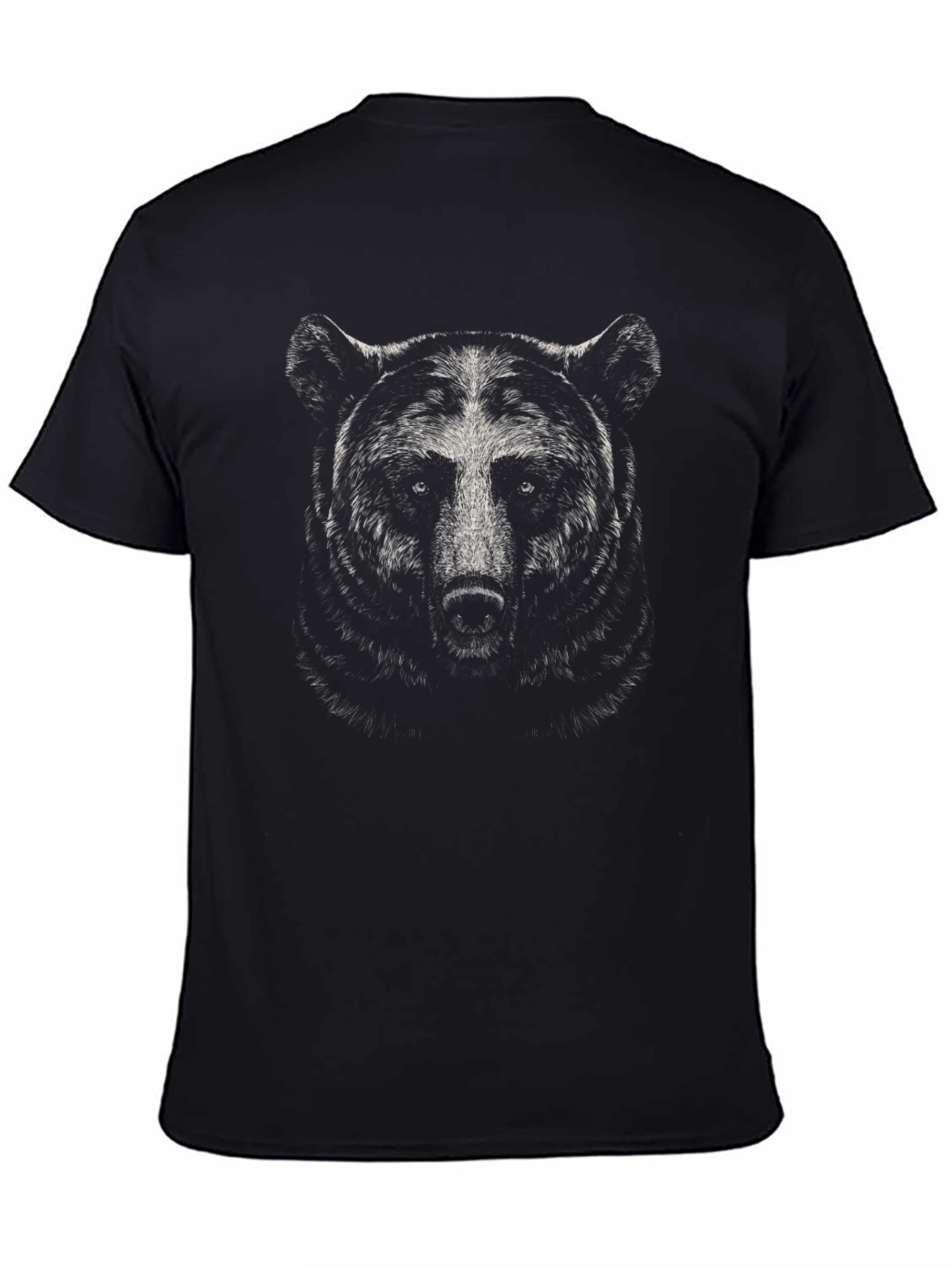 Bear Face Graphic Print T-Shirt