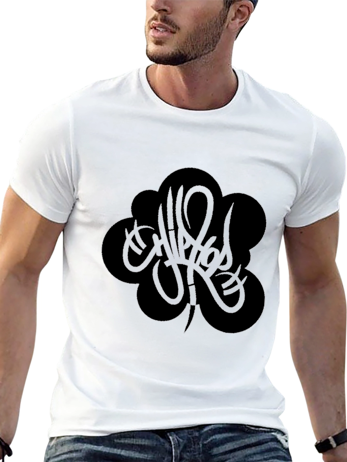 Black Graphic Tee - Unique Tattoo Style Design