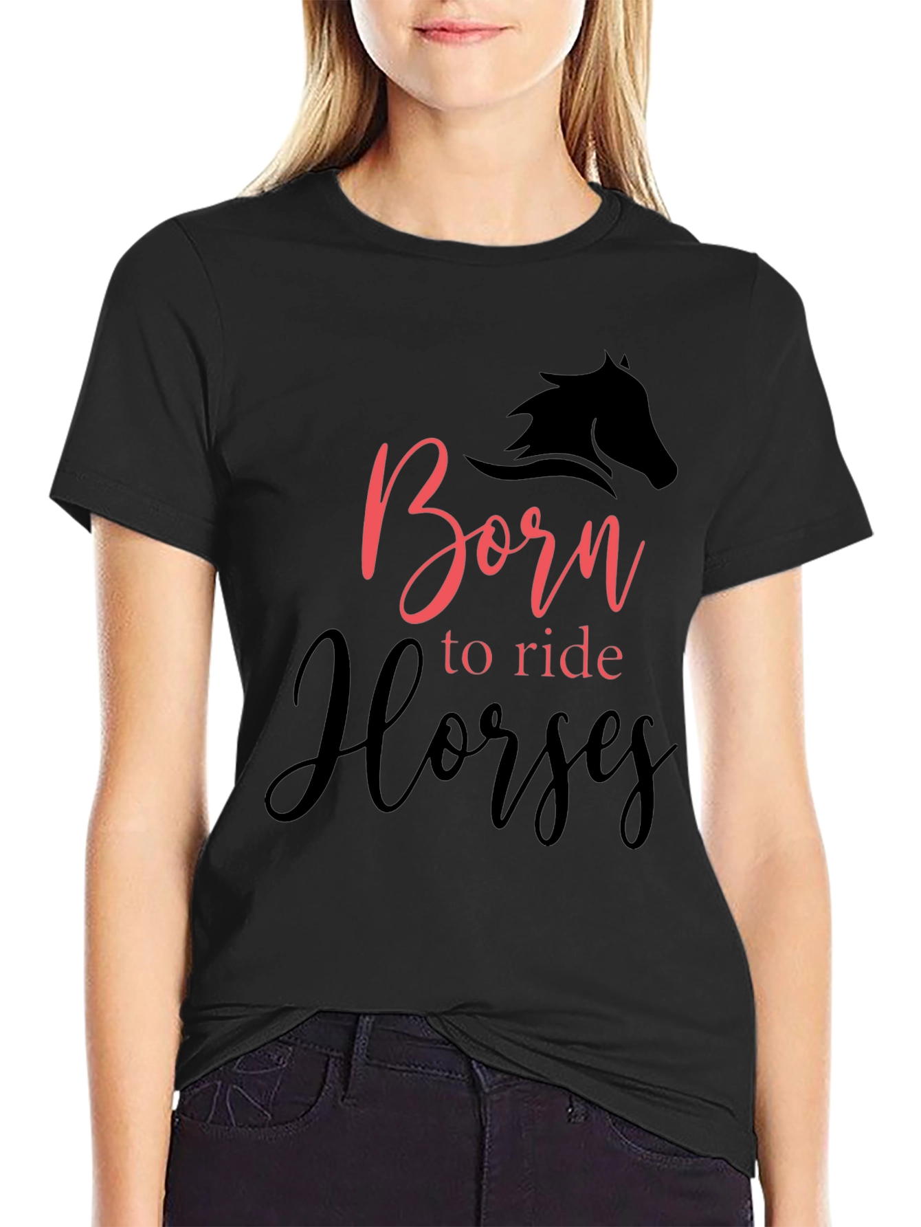 Born to Ride Horses Black T-Shirt