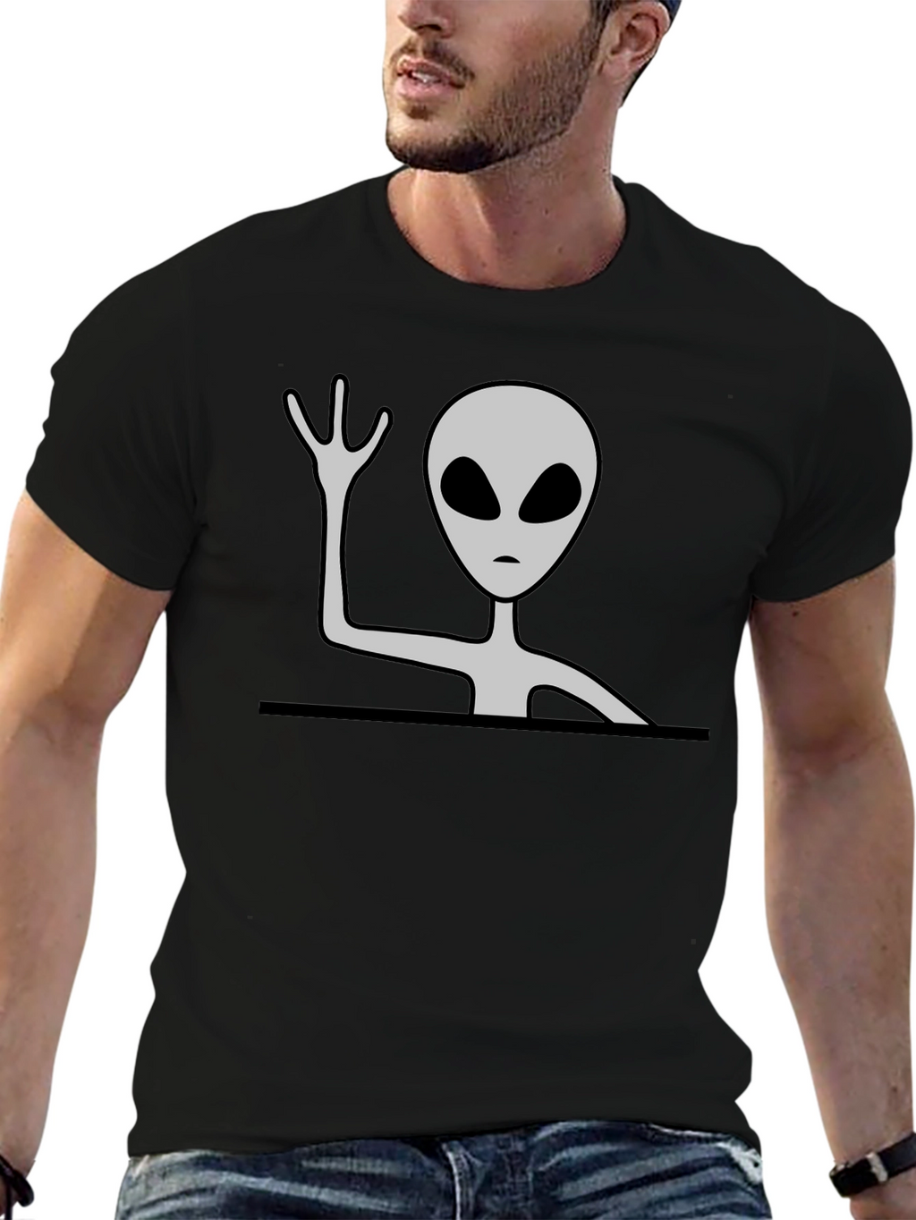 Alien Graphic Tee - Mens Black T-Shirt