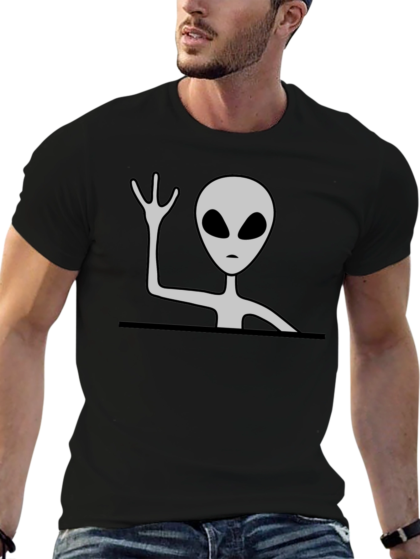 Alien Graphic Tee - Mens Black T-Shirt
