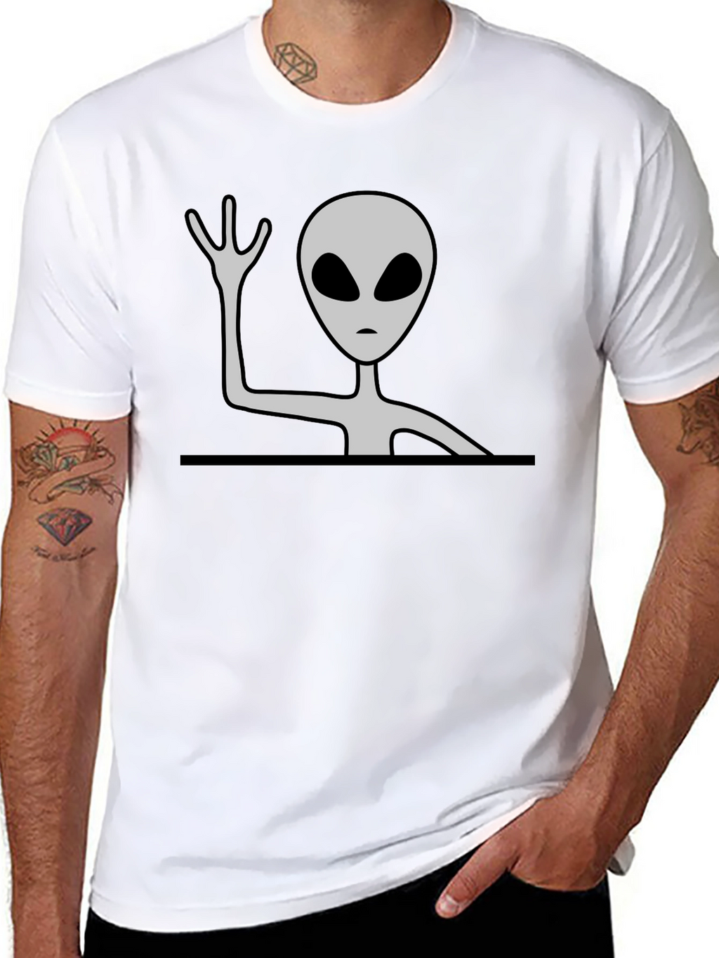 Alien Graphic Tee - Mens Black T-Shirt