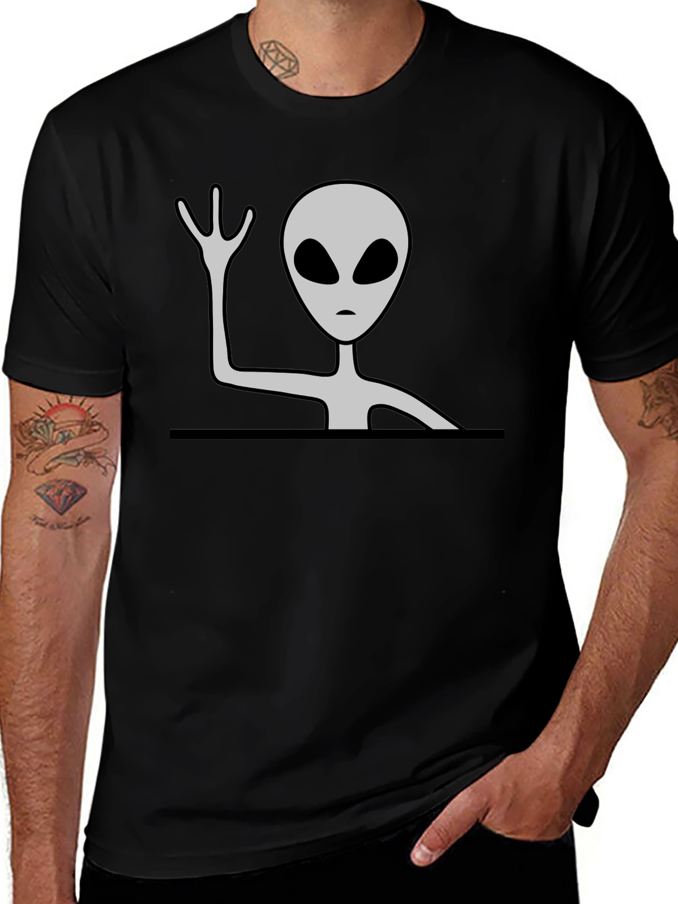 Alien Graphic Tee - Mens Black T-Shirt