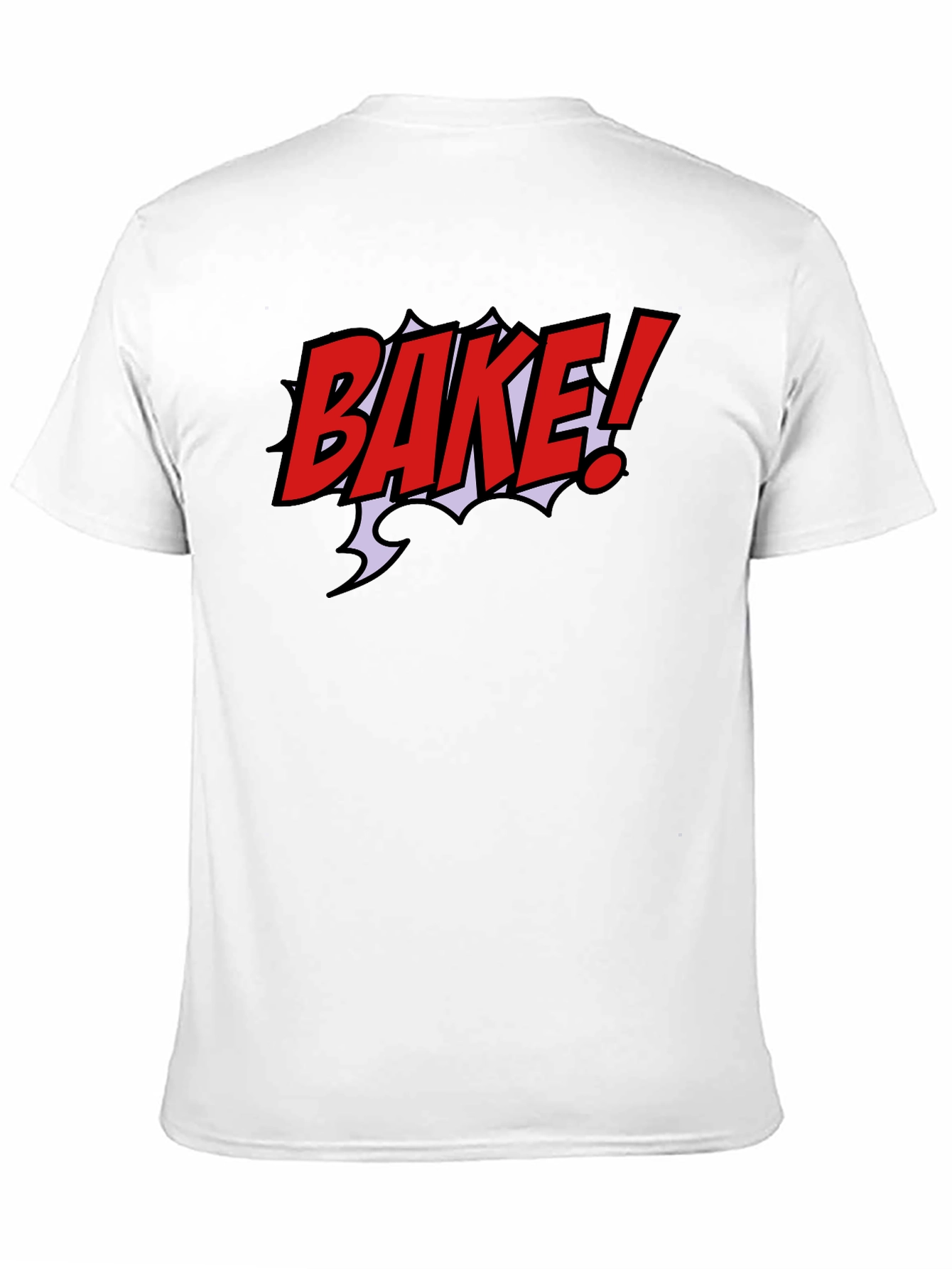 Bake! Graphic T-Shirt - Bold Red Comic Style Design