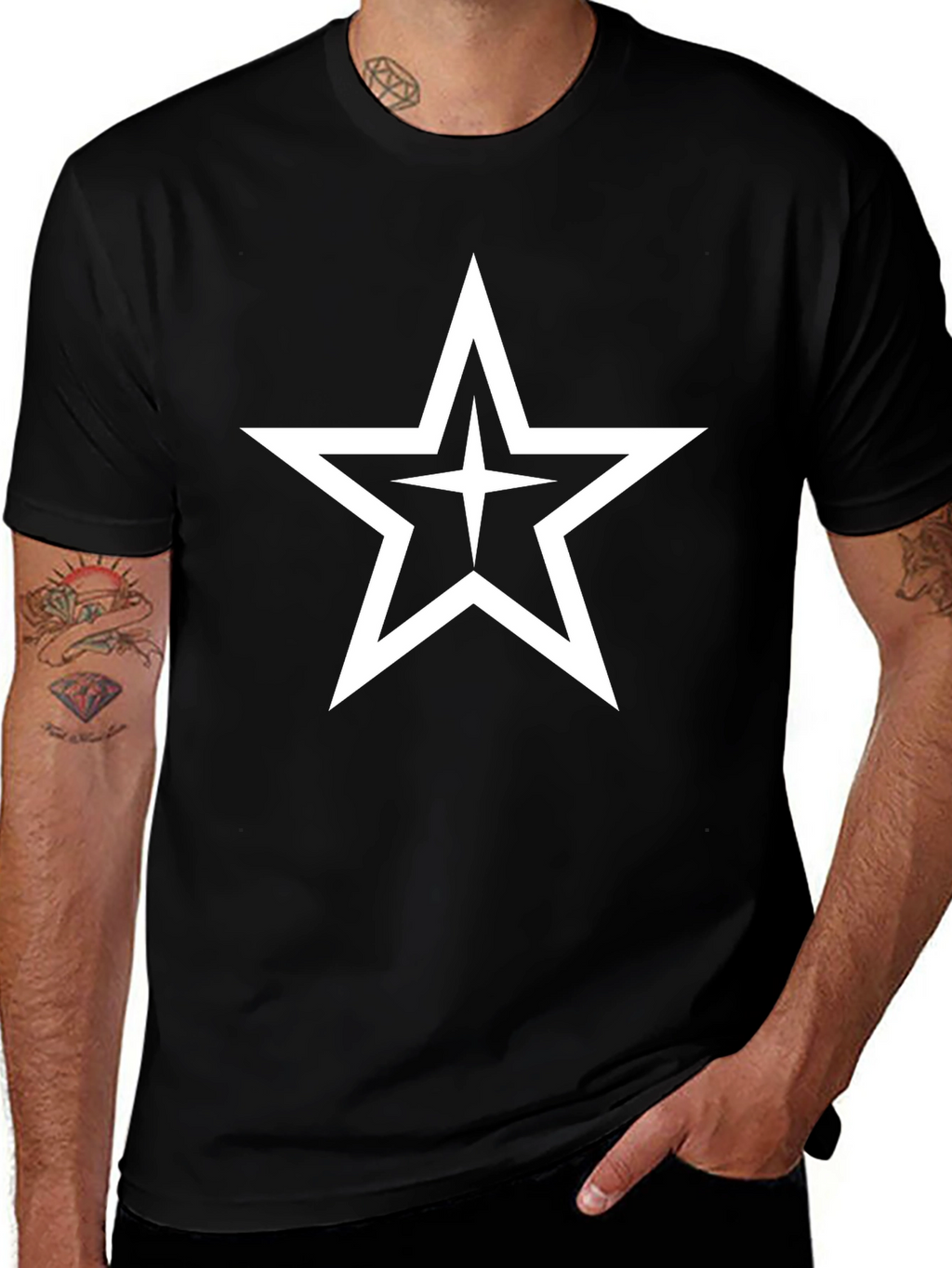 Bold Star Graphic Black T-Shirt