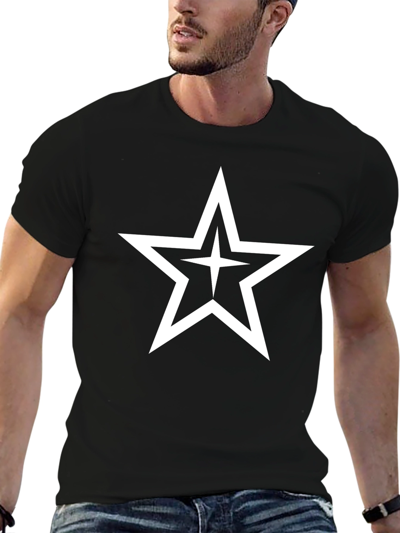 Bold Star Graphic Black T-Shirt