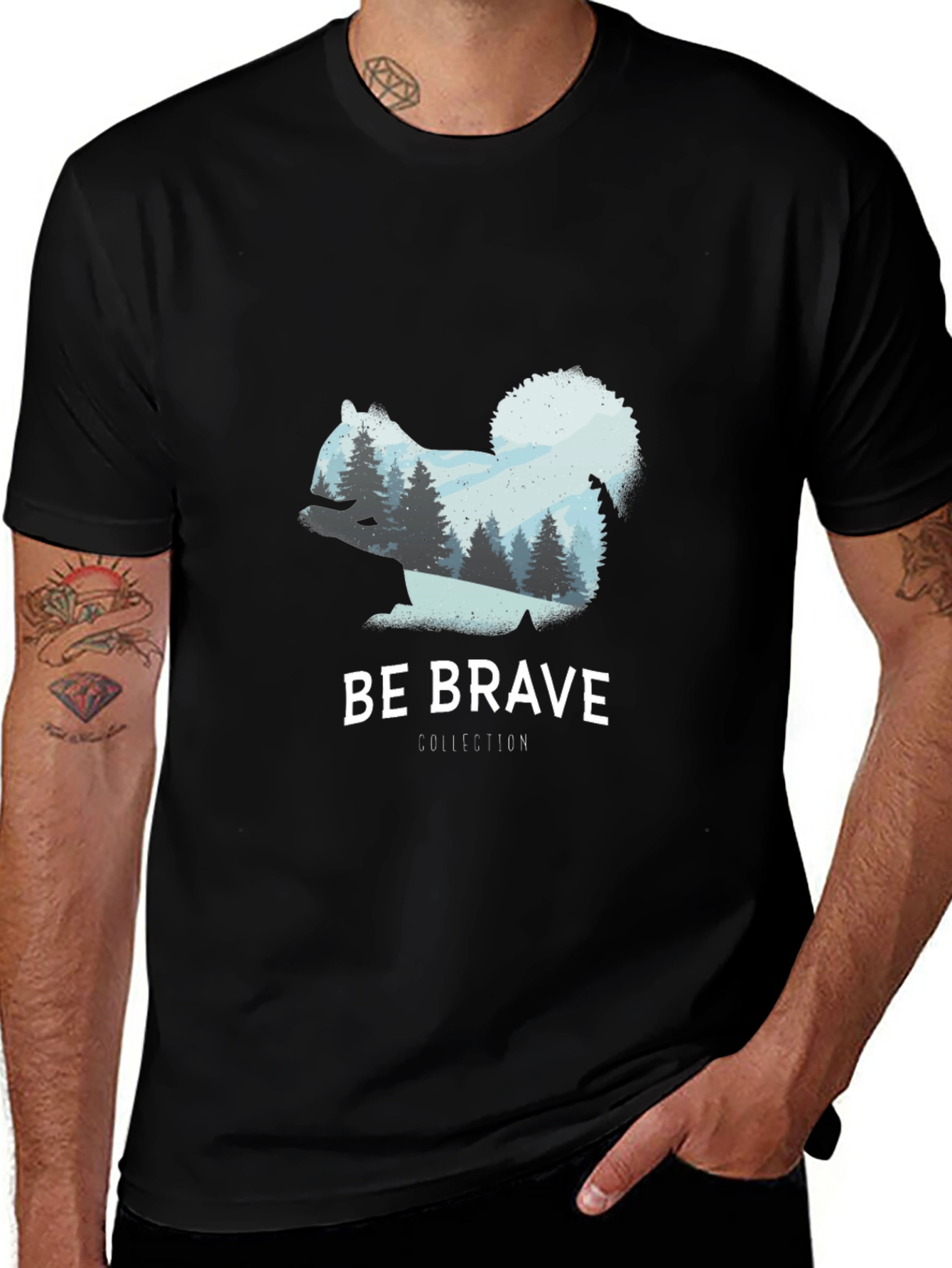 Be Brave Squirrel Tee - Nature Inspired Graphic T-Shirt