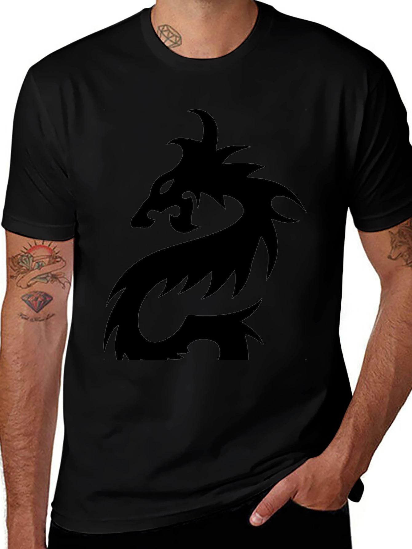 Black Dragon Graphic Tee - Mens Casual T-Shirt