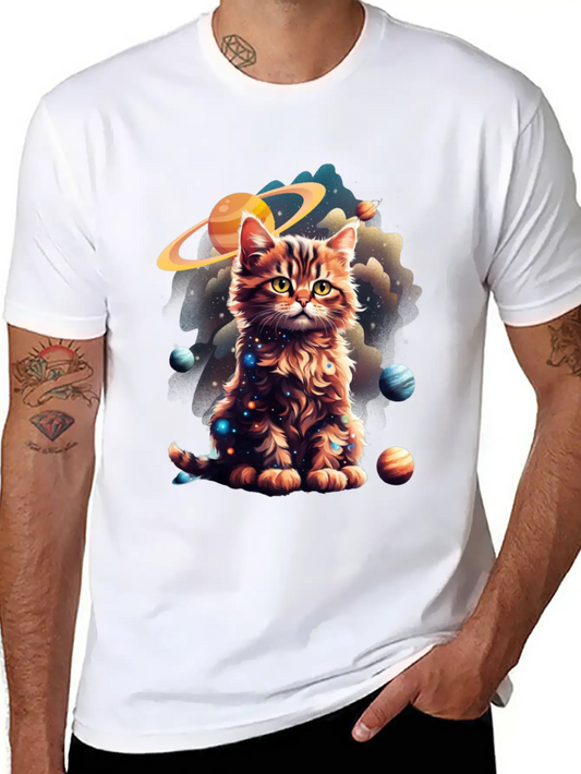 'Cosmos Kitten' Art GD Essential Unisex Summer Tee – Soft Cotton Casual Fit