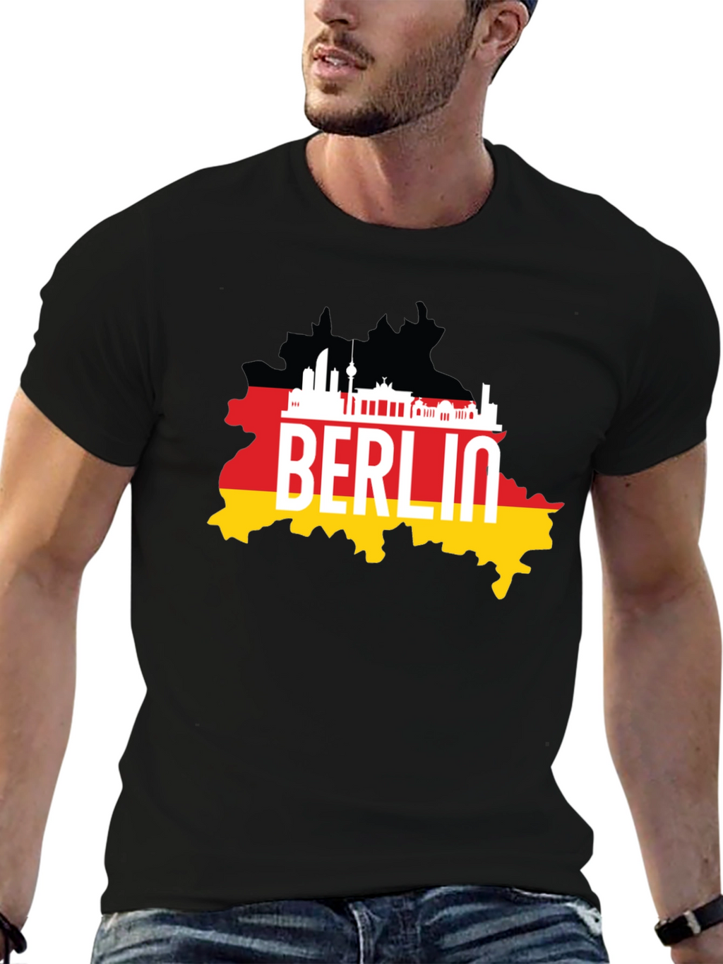 Berlin Germany Map Black T-Shirt