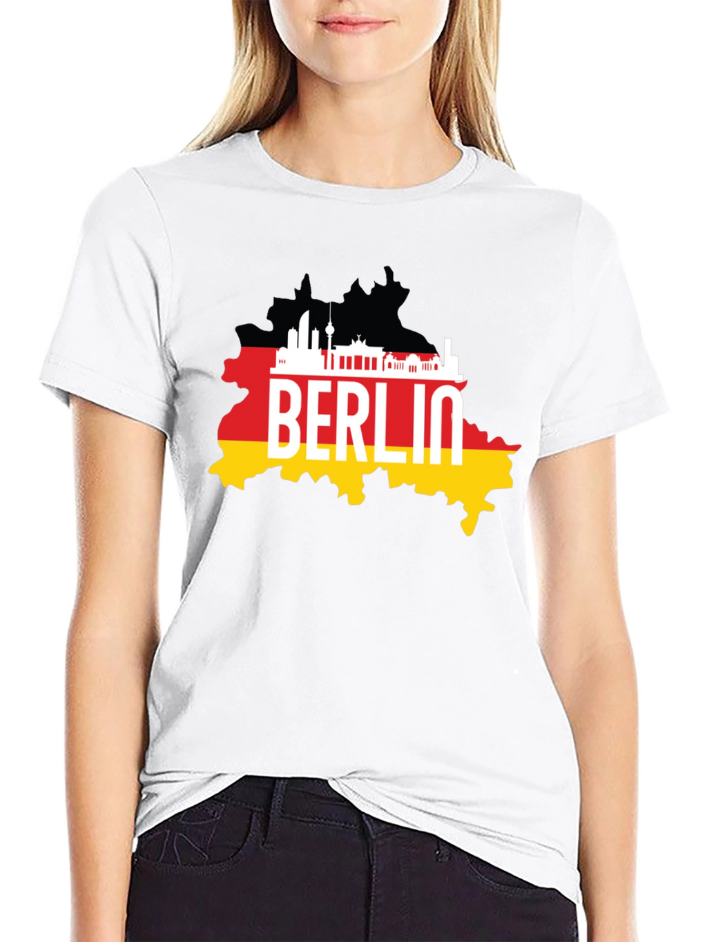 Berlin Germany Map Black T-Shirt