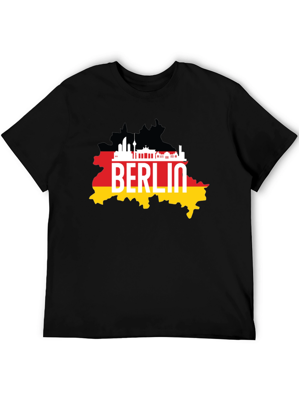 Berlin Germany Map Black T-Shirt