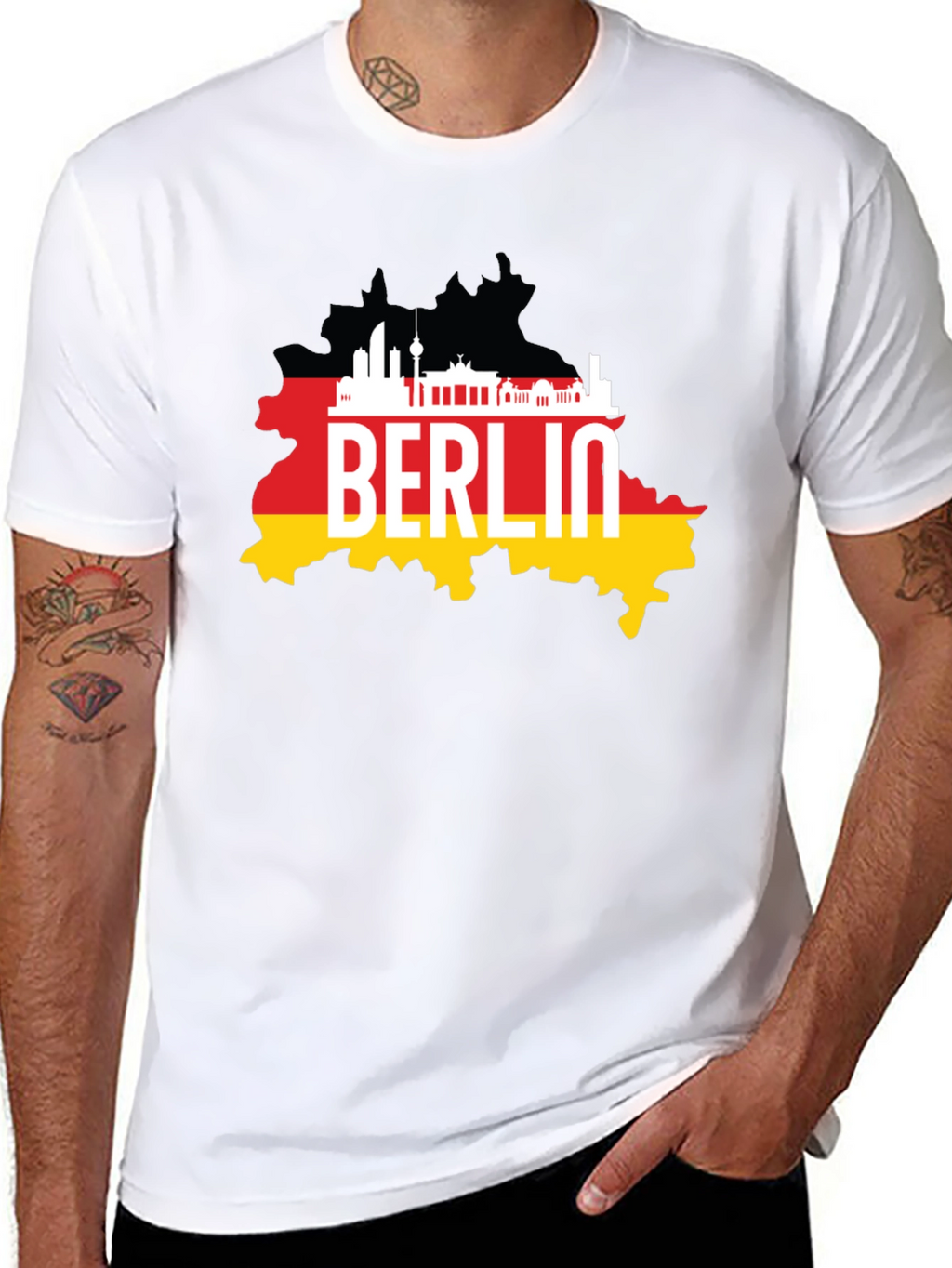 Berlin Germany Map Black T-Shirt