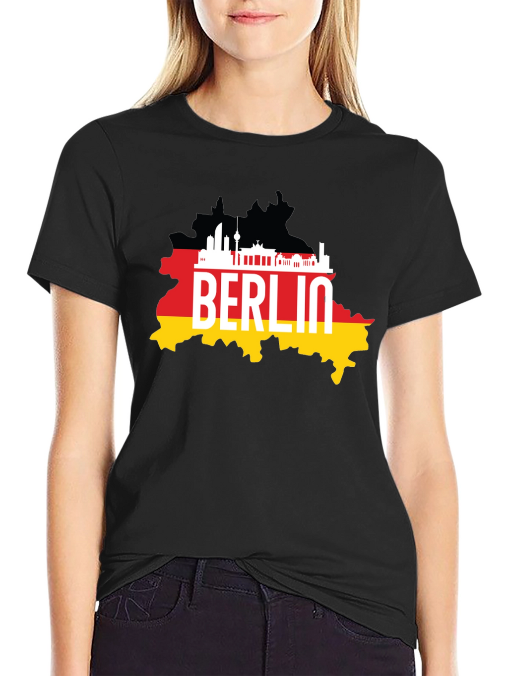 Berlin Germany Map Black T-Shirt