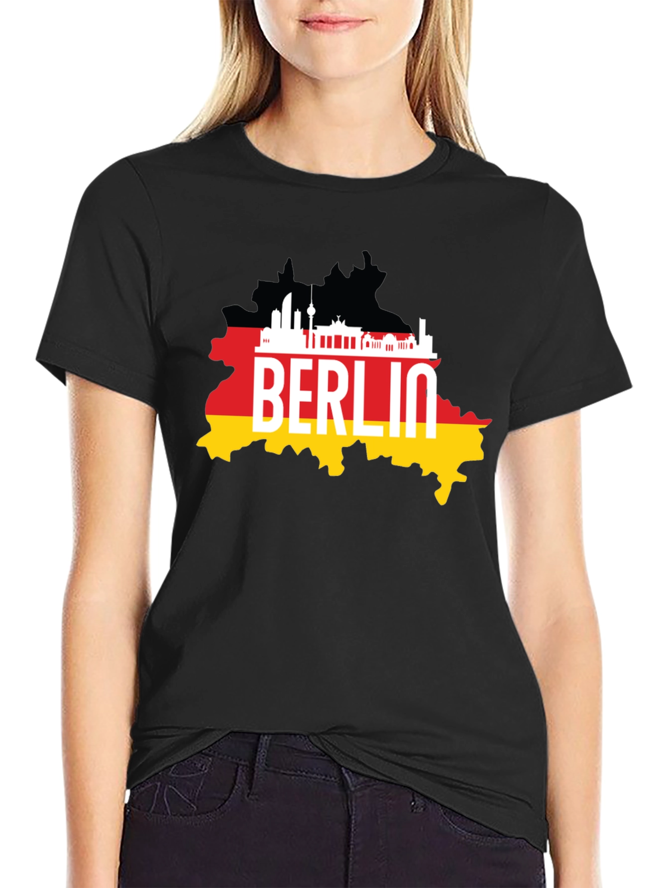 Berlin Germany Map Black T-Shirt