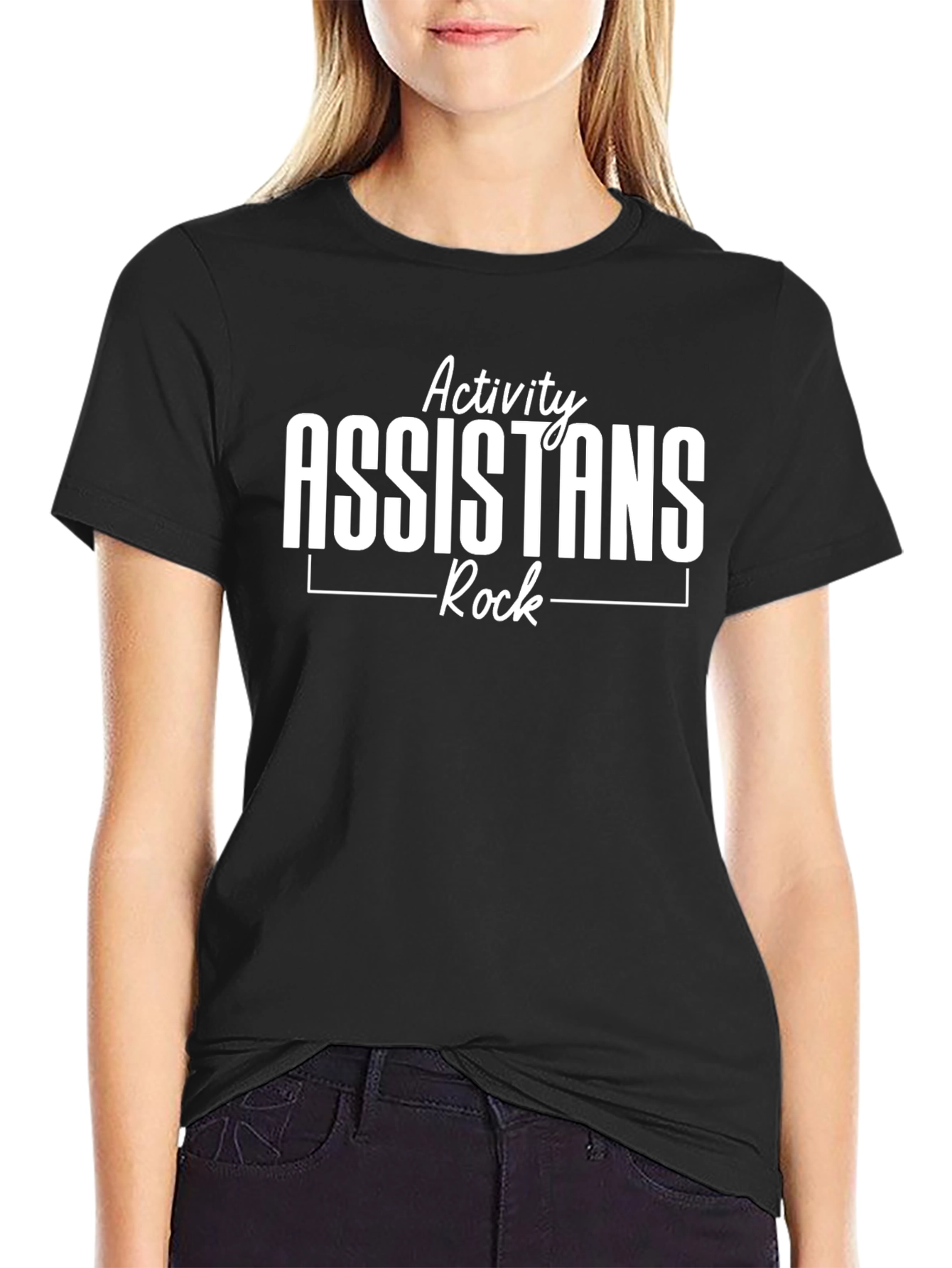 Activity Assistants Rock Tee - Black Cotton Blend