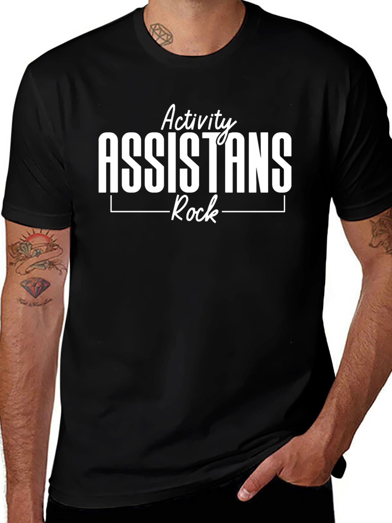 Activity Assistants Rock Tee - Black Cotton Blend