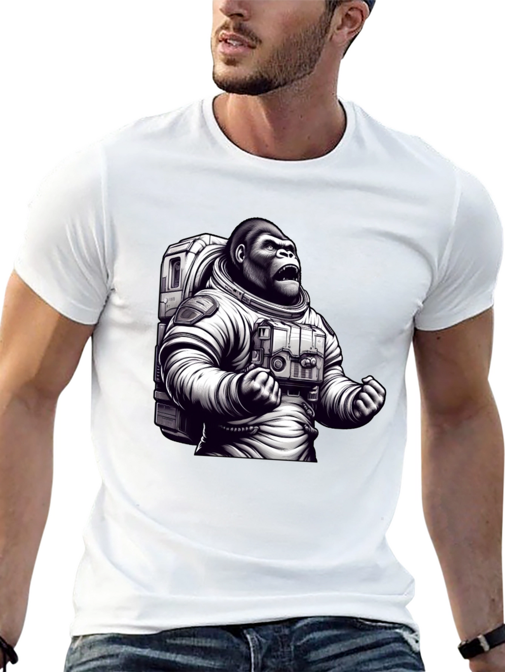 Astronaut Gorilla Graphic T-Shirt