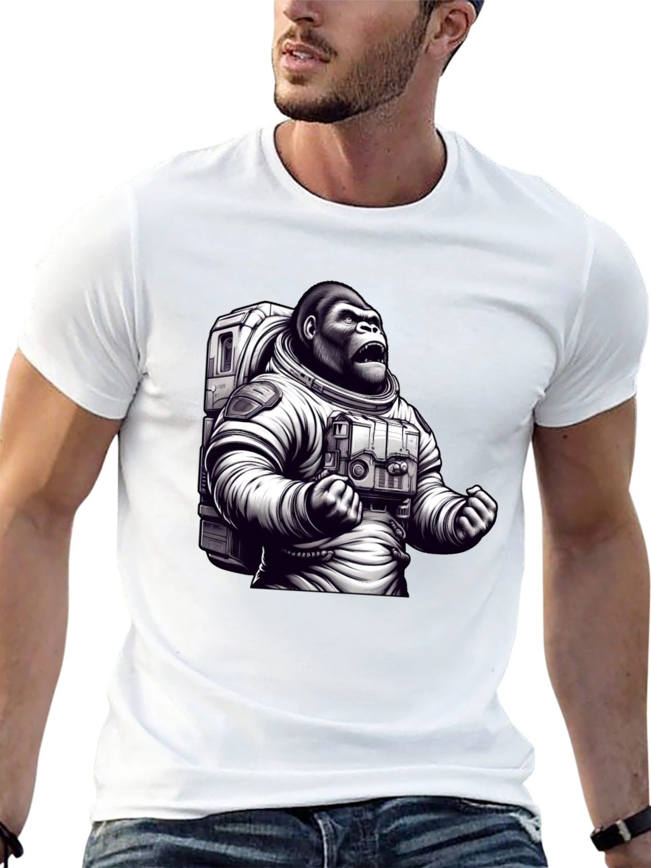 Astronaut Gorilla Graphic T-Shirt