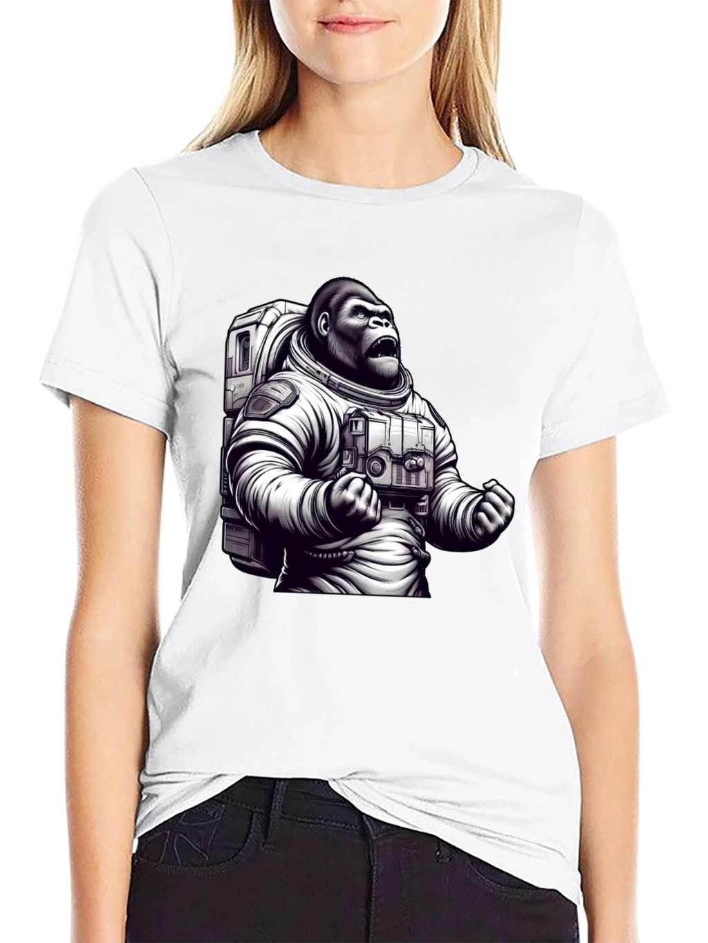 Astronaut Gorilla Graphic T-Shirt