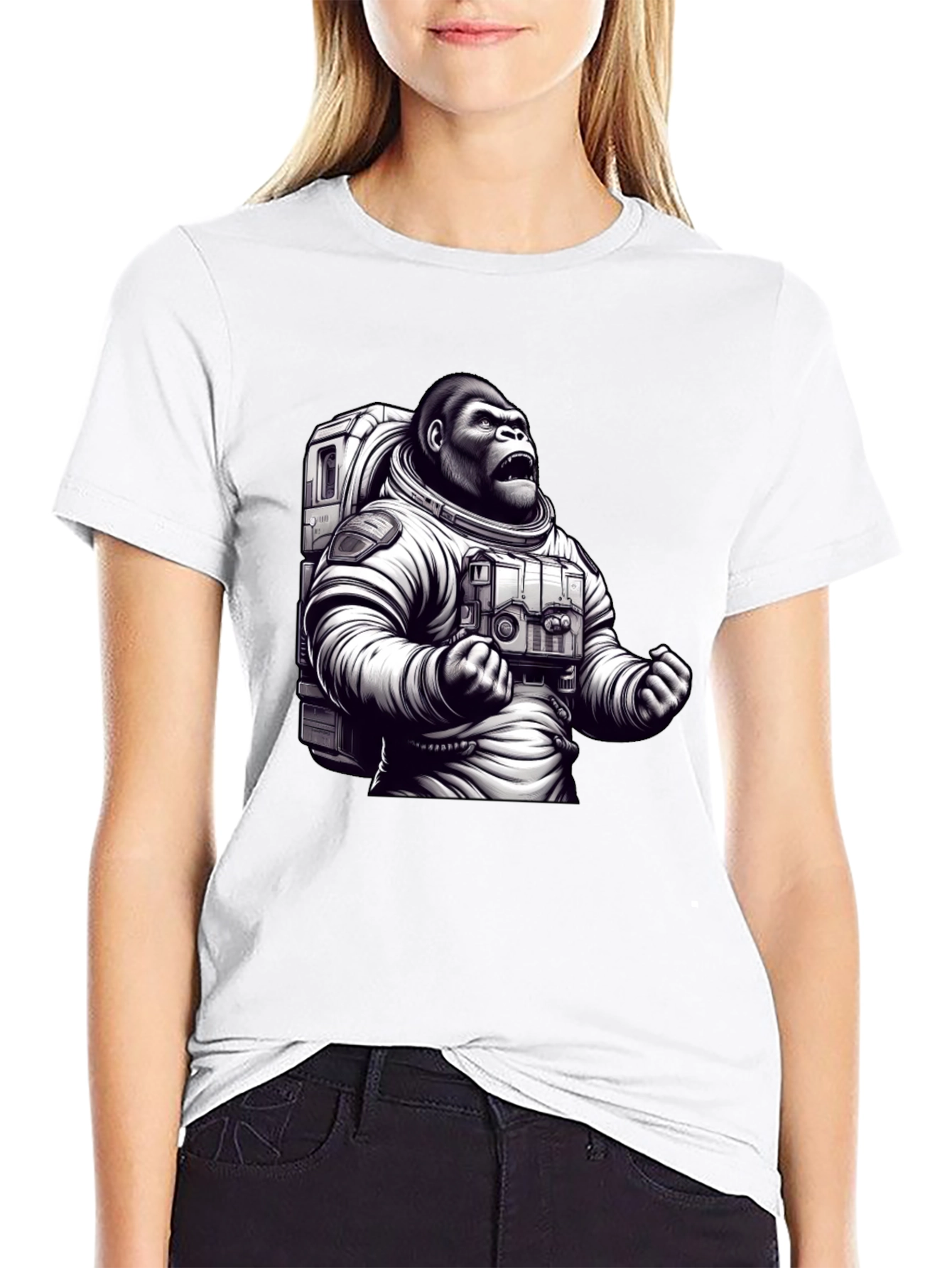 Astronaut Gorilla Graphic T-Shirt