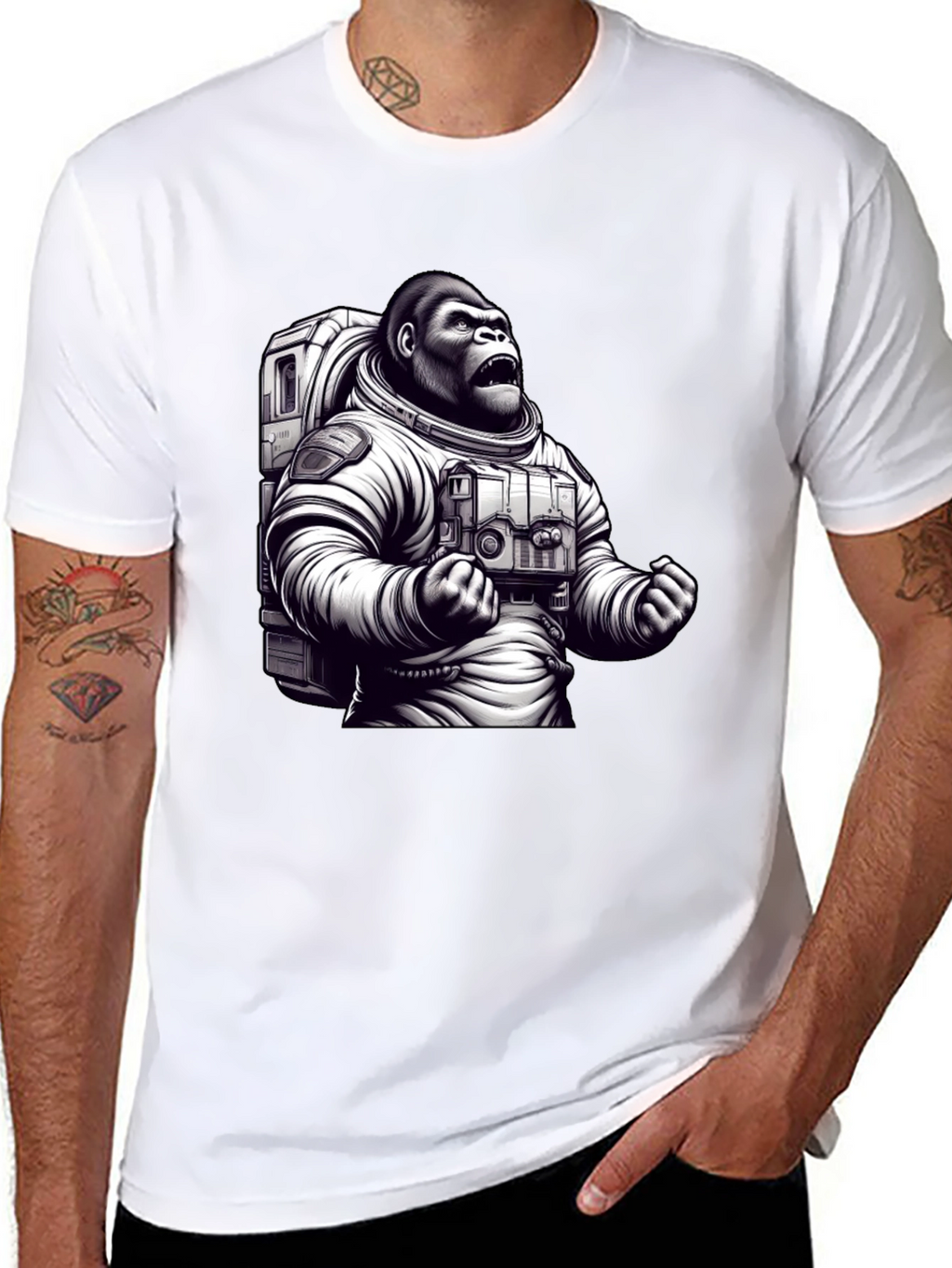 Astronaut Gorilla Graphic T-Shirt