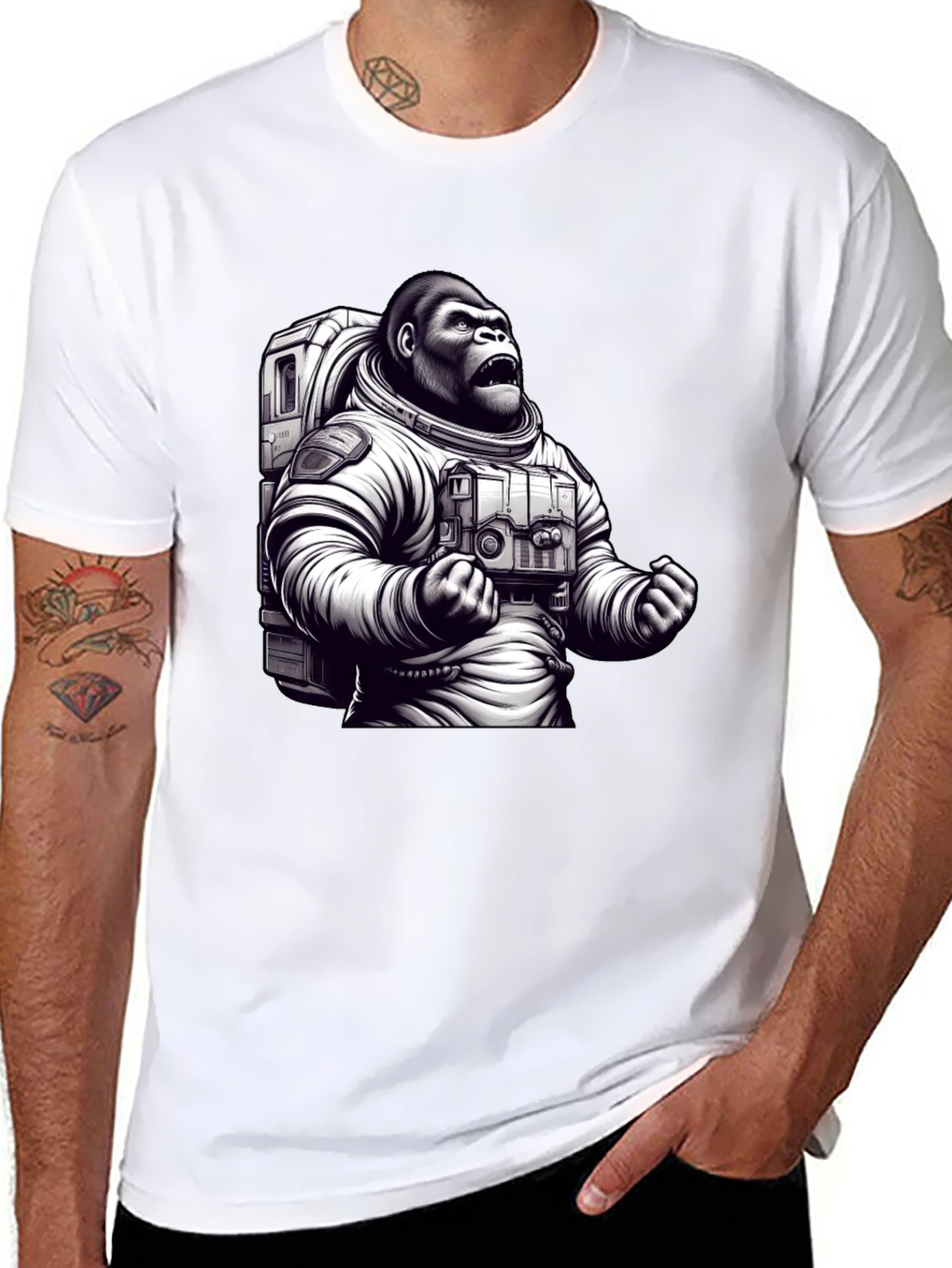 Astronaut Gorilla Graphic T-Shirt