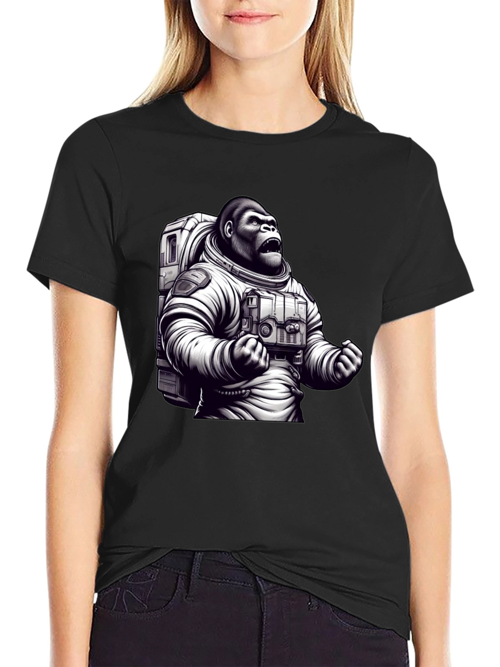 Astronaut Gorilla Graphic T-Shirt