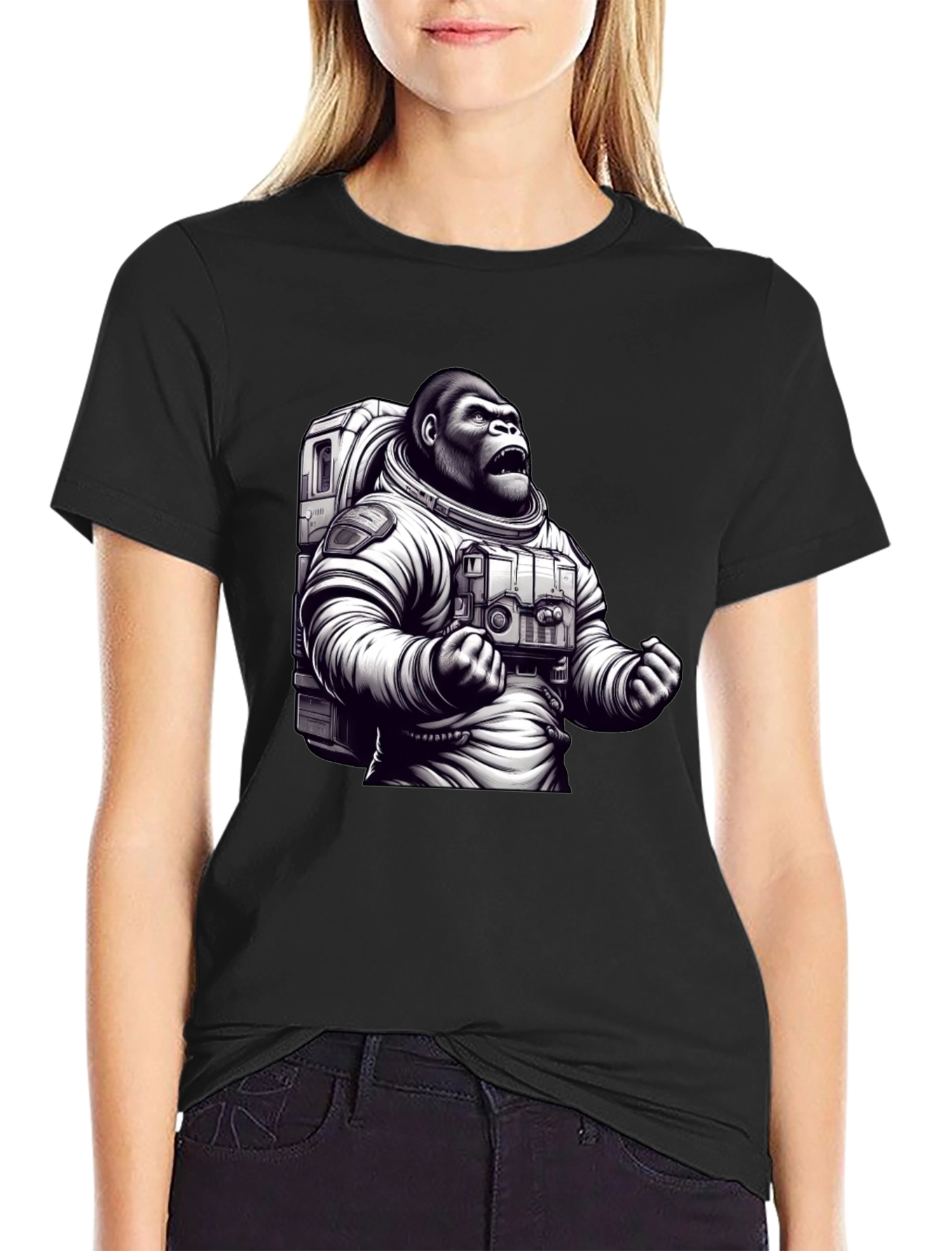 Astronaut Gorilla Graphic T-Shirt
