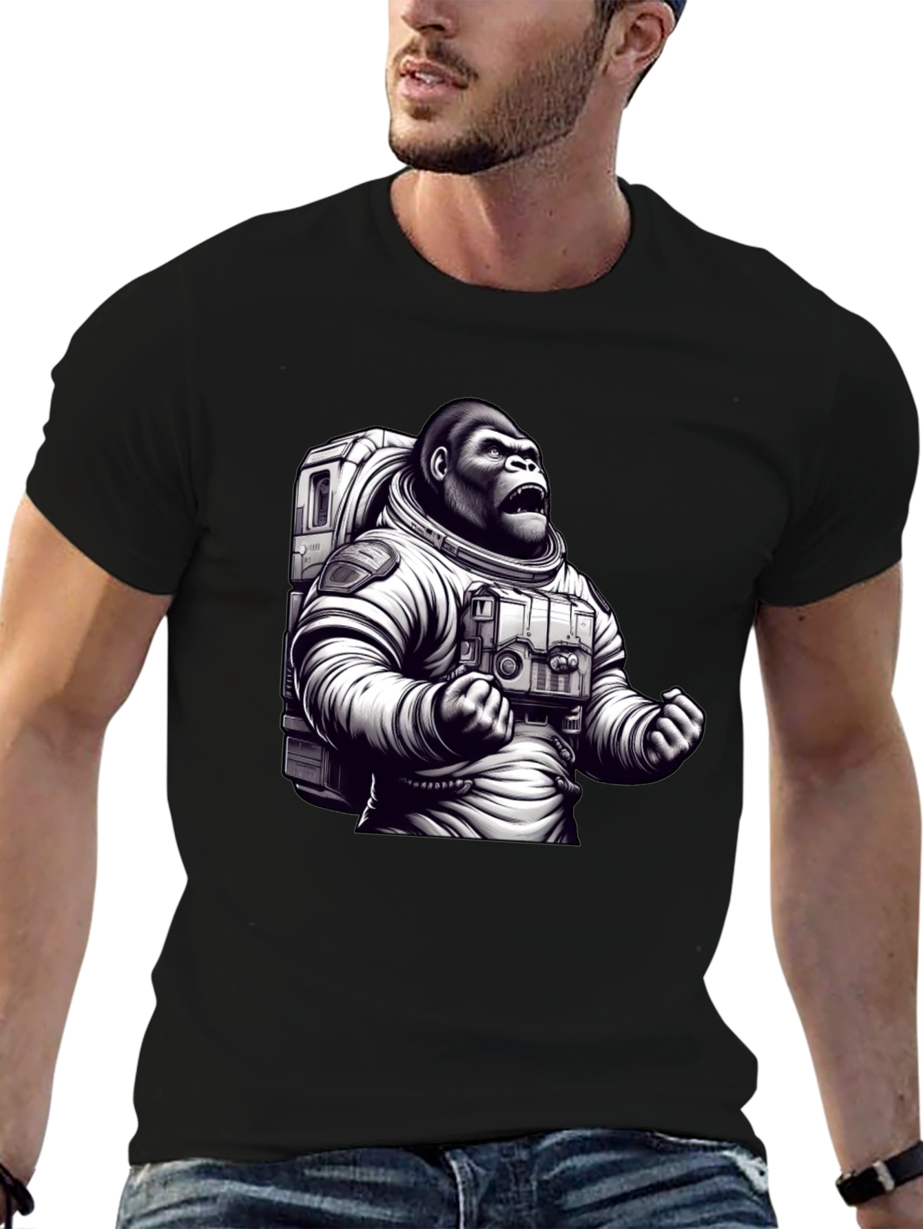 Astronaut Gorilla Graphic T-Shirt