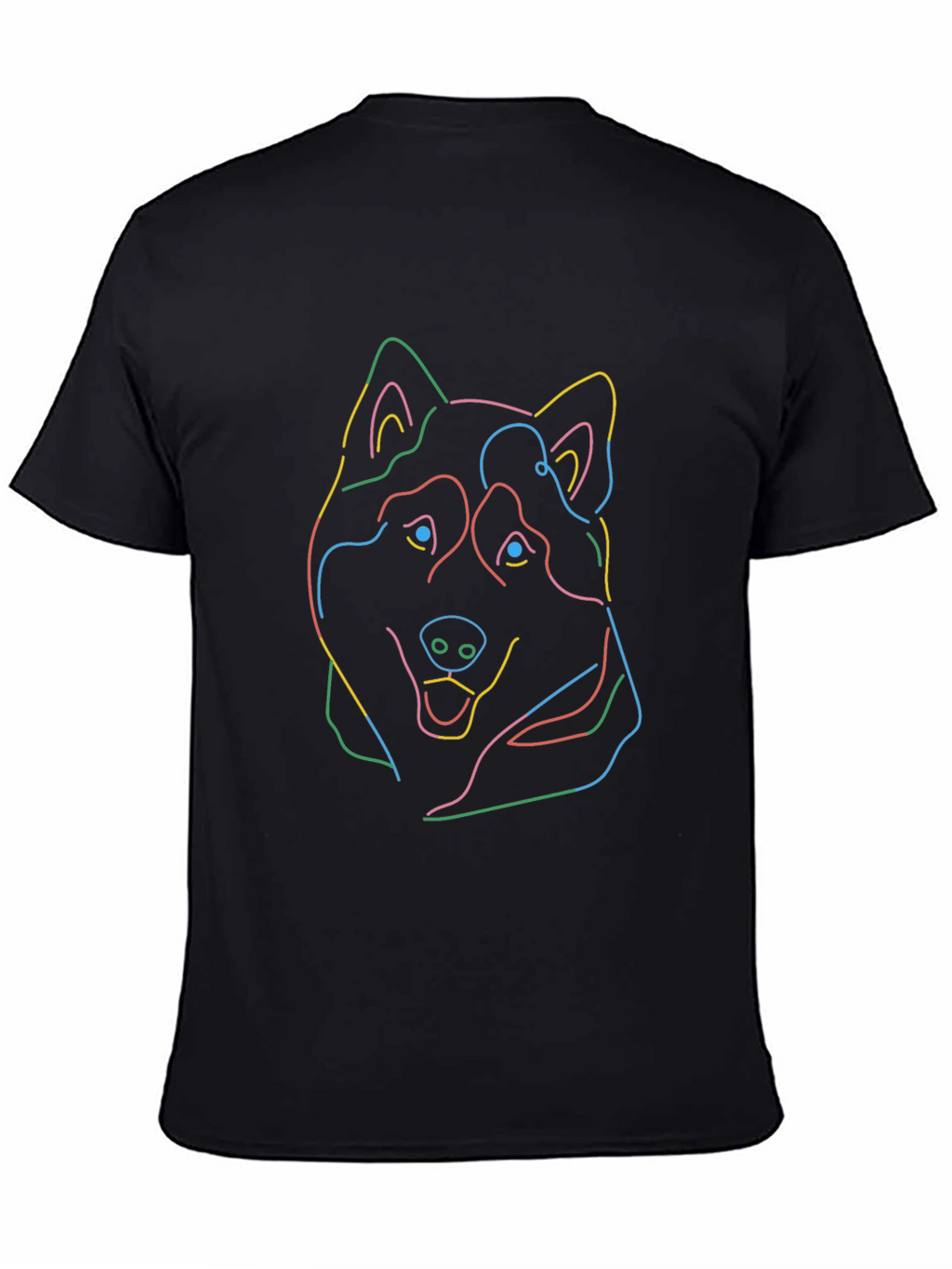 Abstract Dog Outline Black Tee
