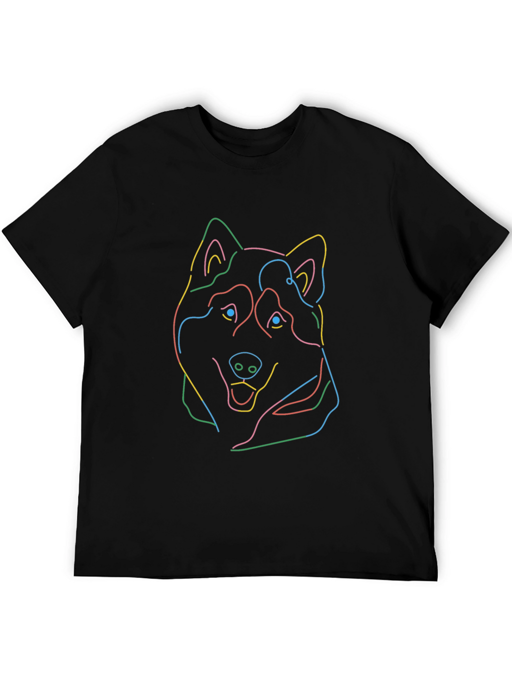 Abstract Dog Outline Black Tee
