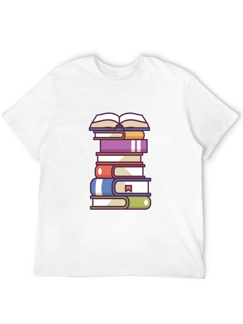 Book Lovers T-Shirt - Stacked Books Design