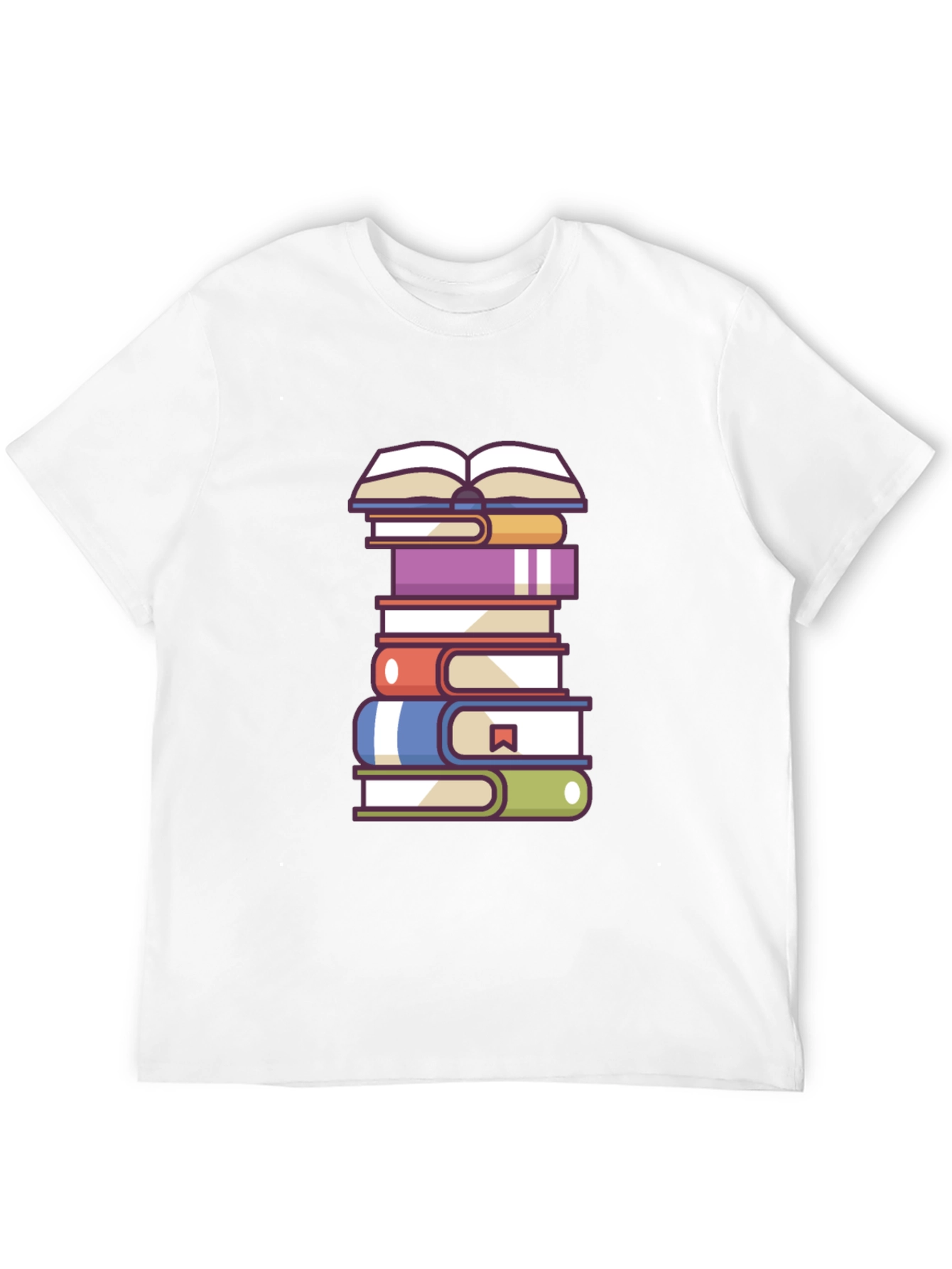 Book Lovers T-Shirt - Stacked Books Design