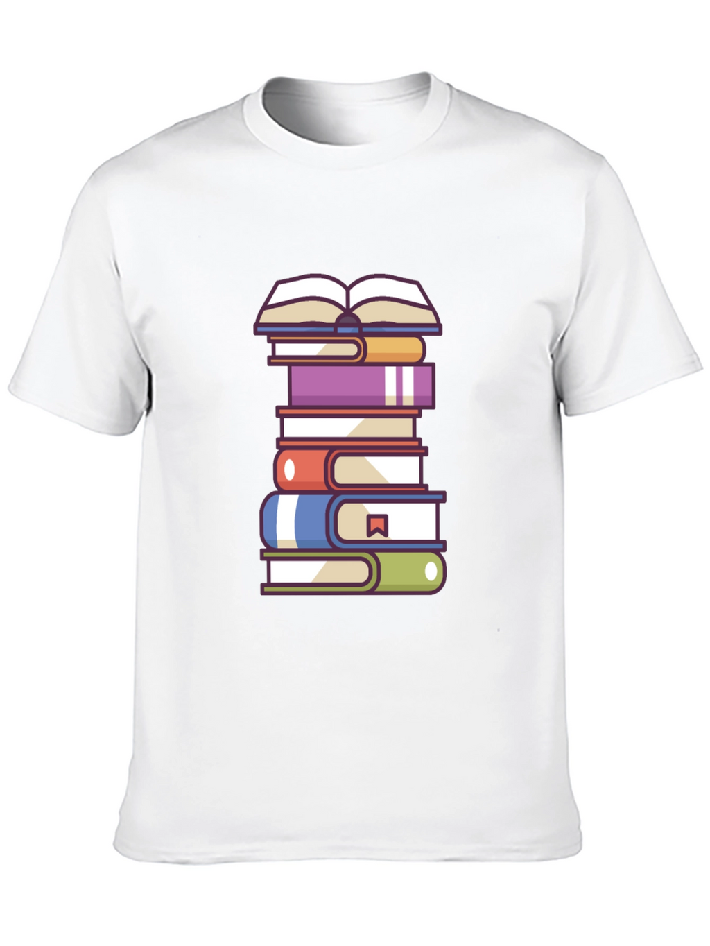 Book Lovers T-Shirt - Stacked Books Design