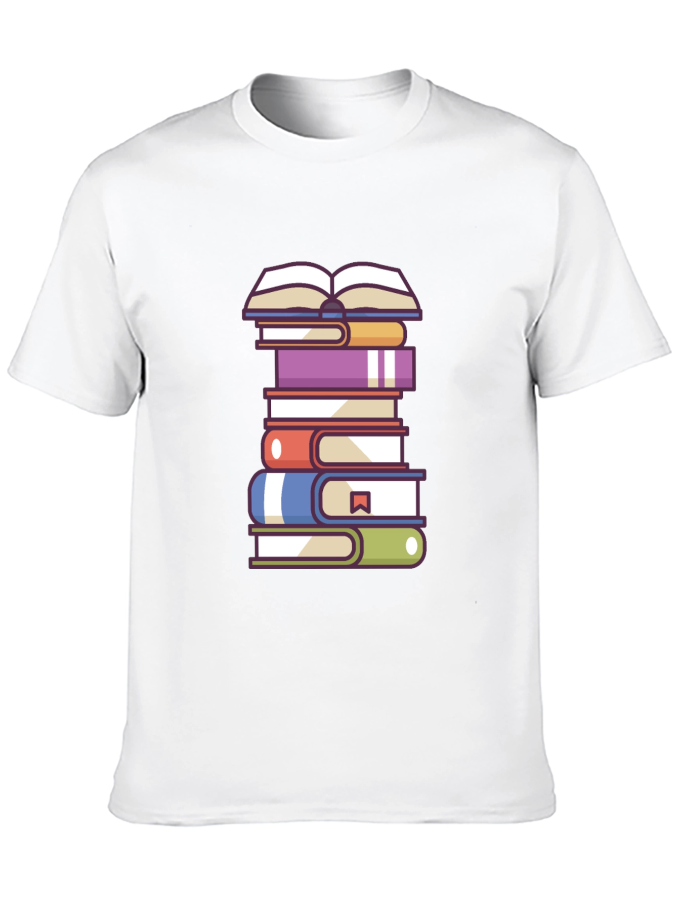 Book Lovers T-Shirt - Stacked Books Design
